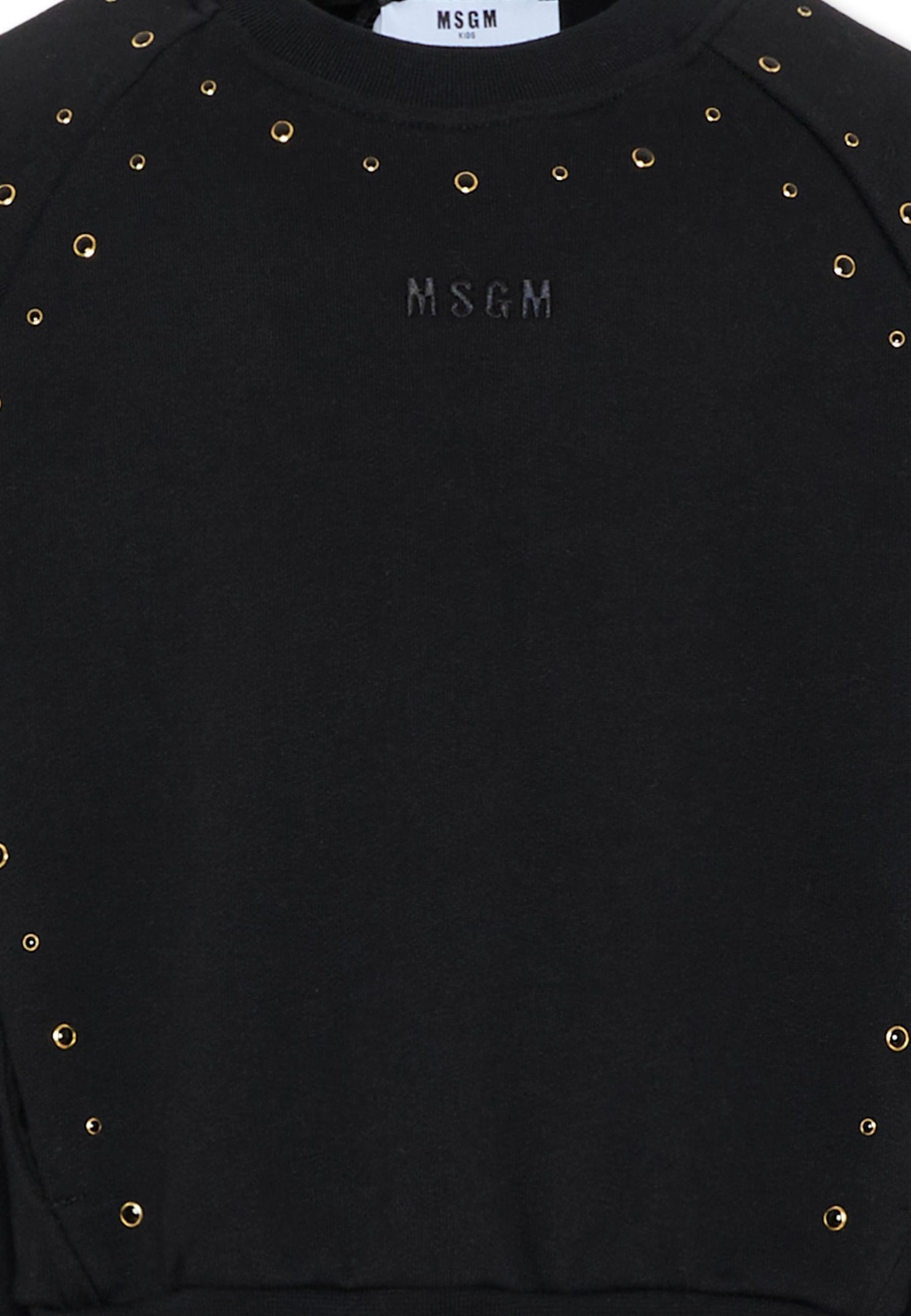 Msgm Black Sweatshirt For Girl With Stunds In Black