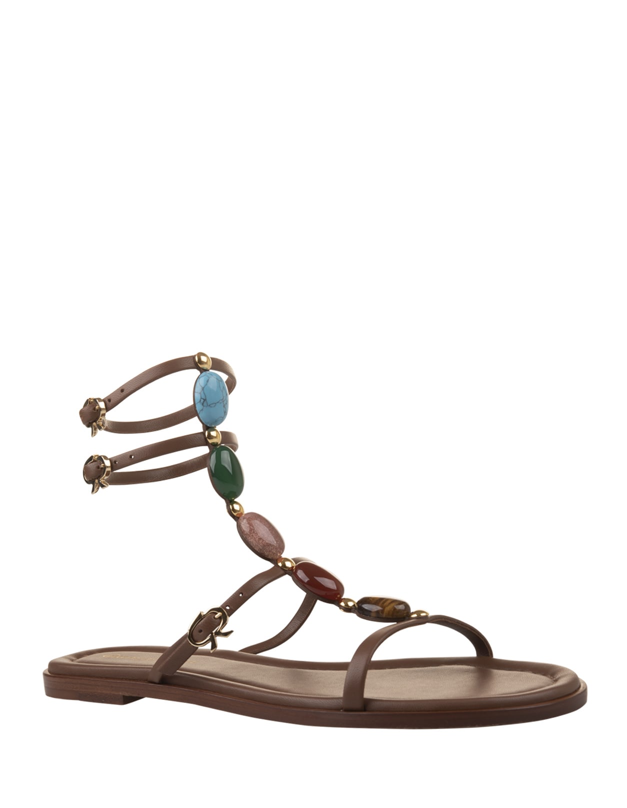 Shop Gianvito Rossi Shanti 05 Sandals In Brown Nappa