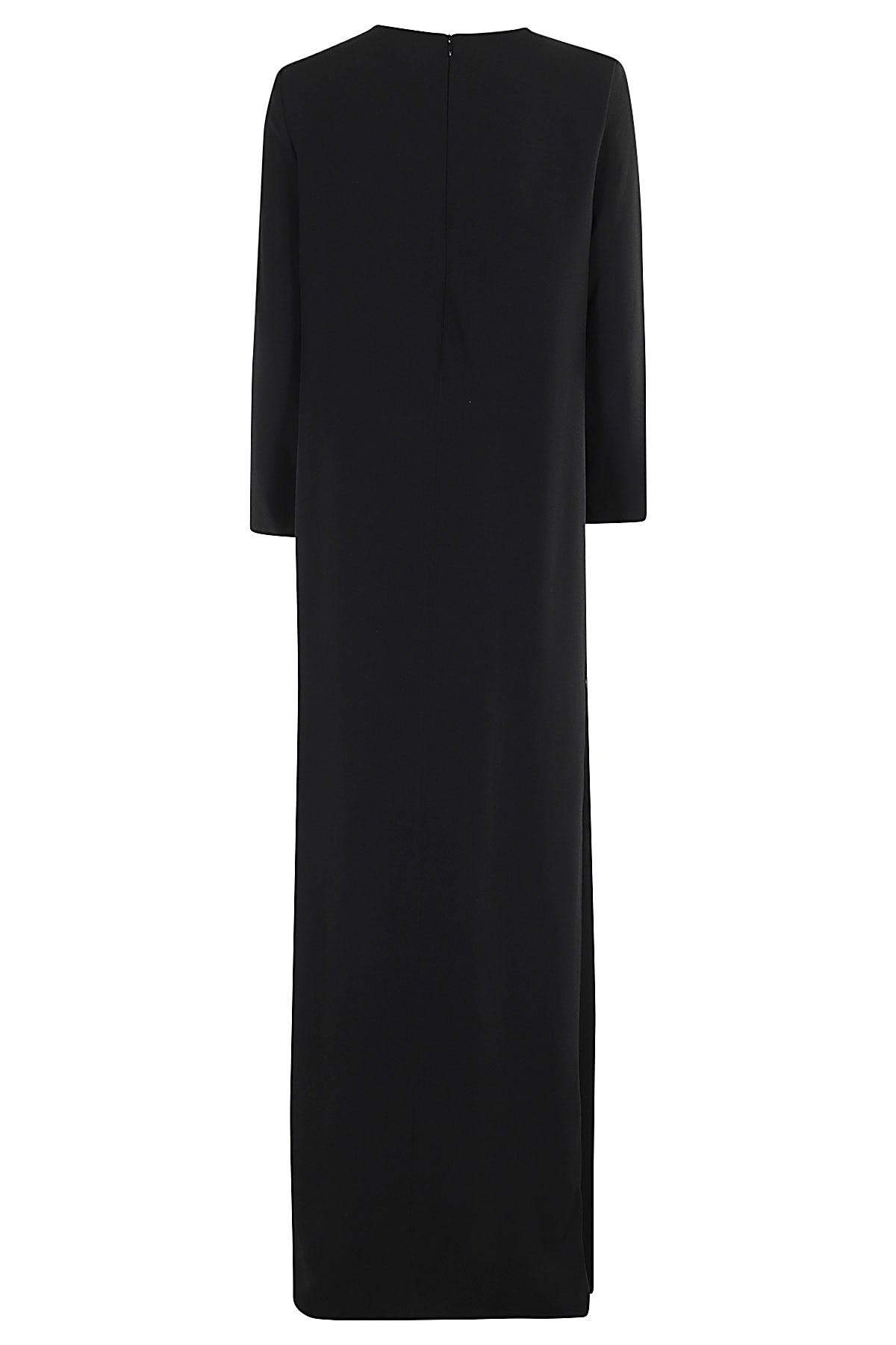 Gianluca Capannolo Floor-length Black Jean Dress With Cut-out Insert And Side Slits In Black