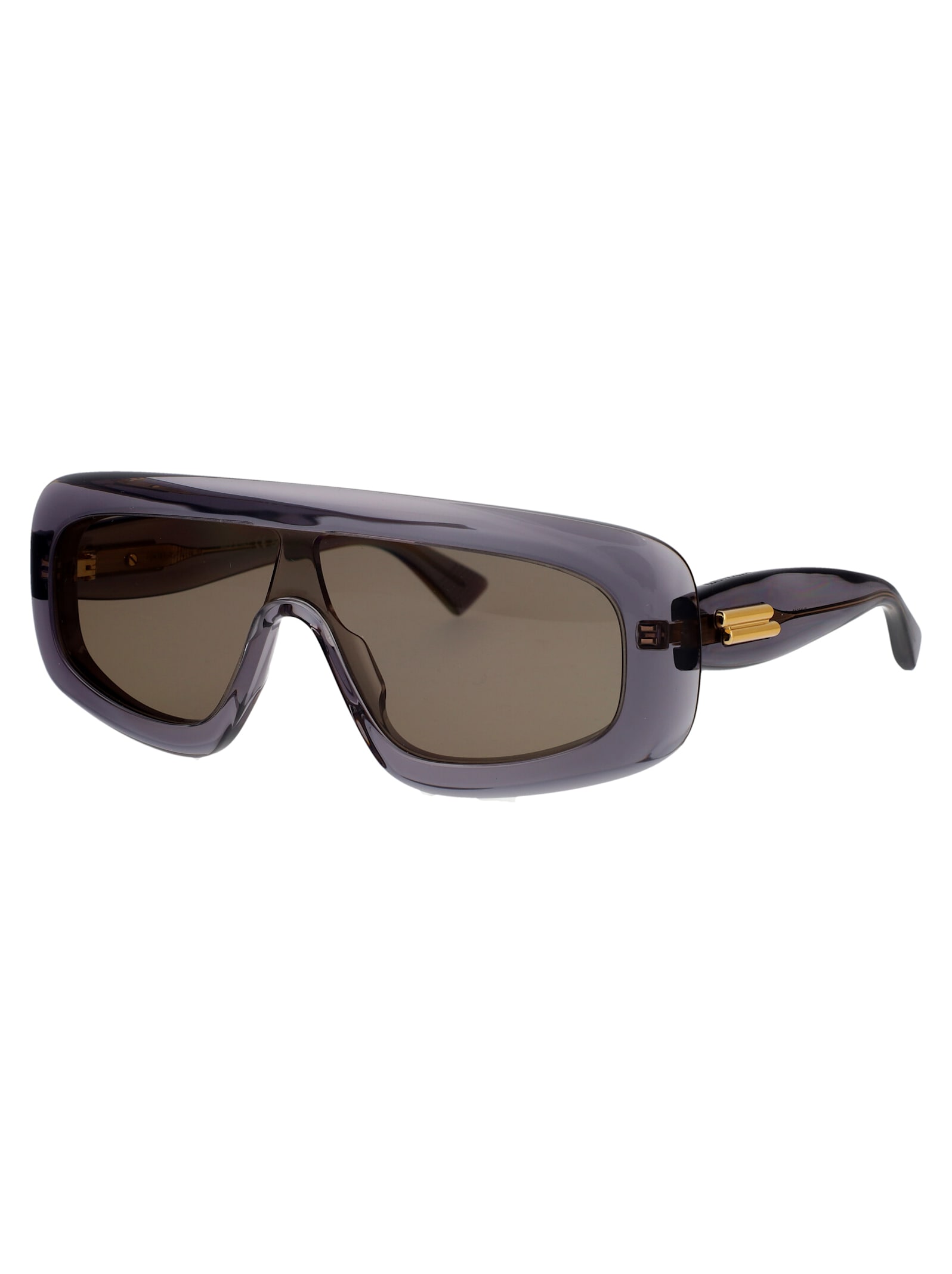Bottega Veneta Grey Grey Brown Acetate Sunglasses