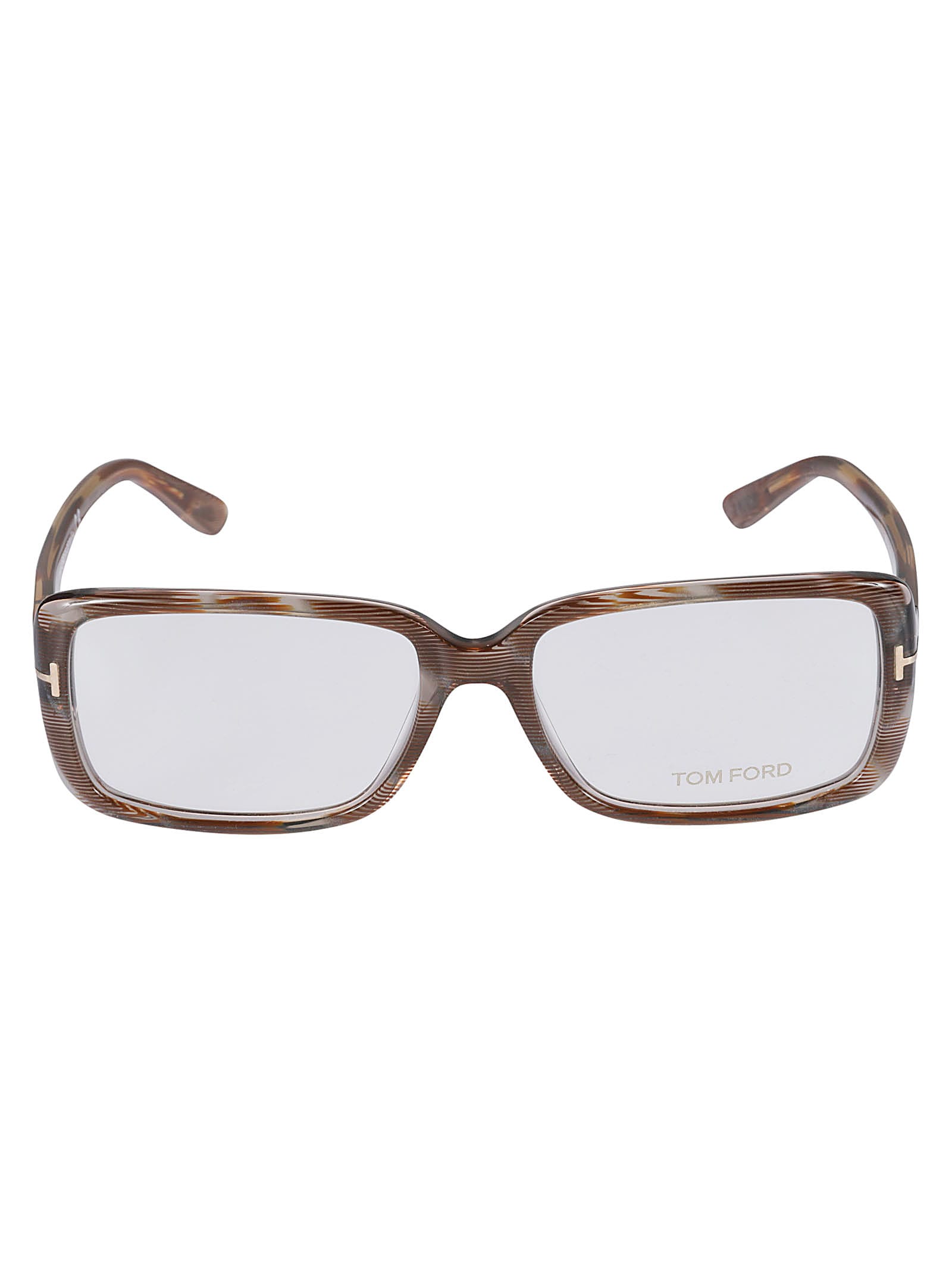 Tom Ford Stripe Effect Frame Glasses In Nero