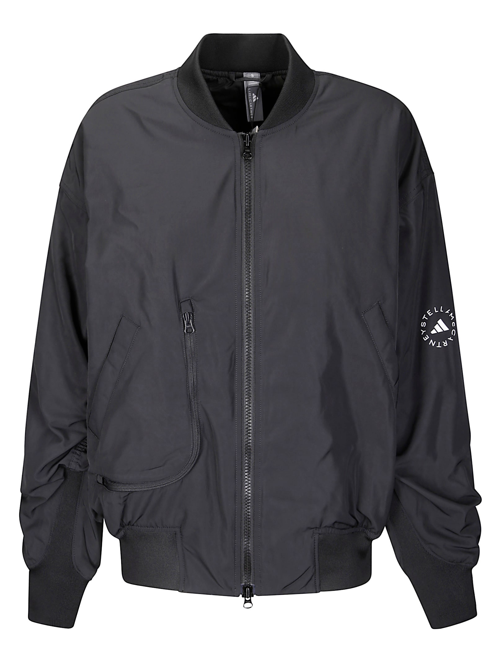 Adidas By Stella Mccartney Adidas By Stella Mc Cartney Logo Bomber Jacket In Black