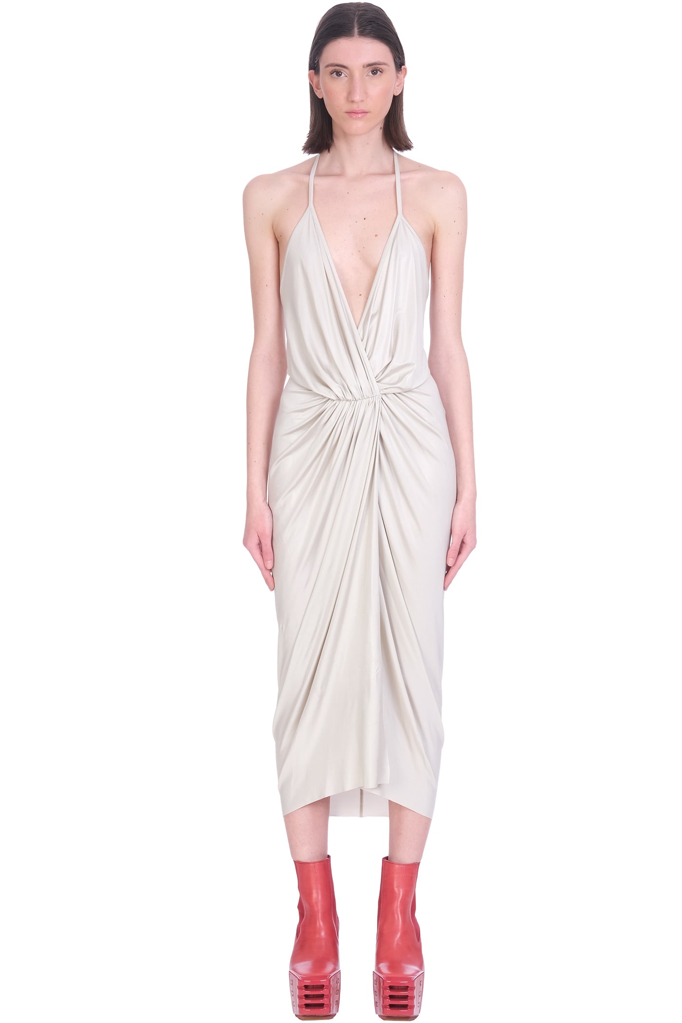 Rick Owens Lilies Dress In Silver Viscose