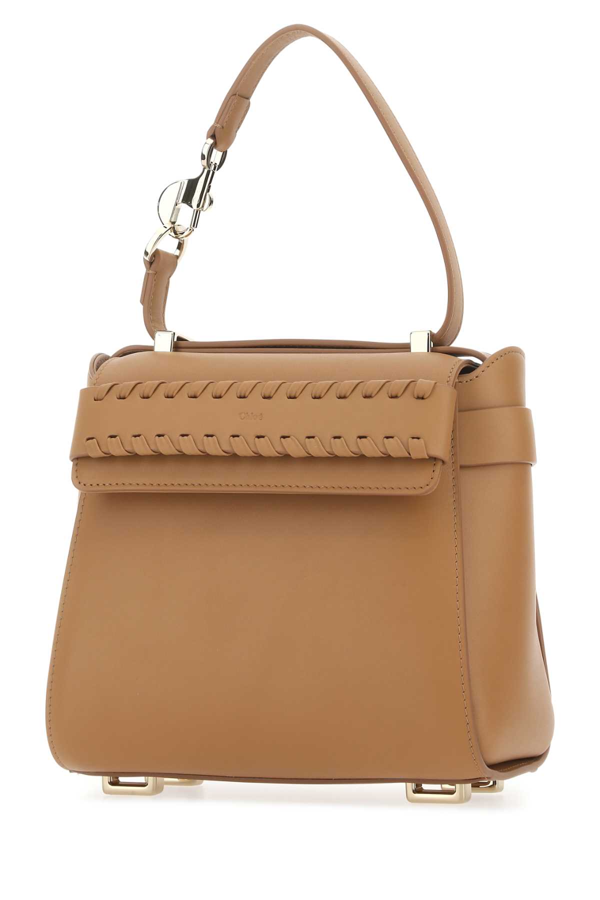 Shop Chloé Camel Leather Small Nacha Handbag In 26x