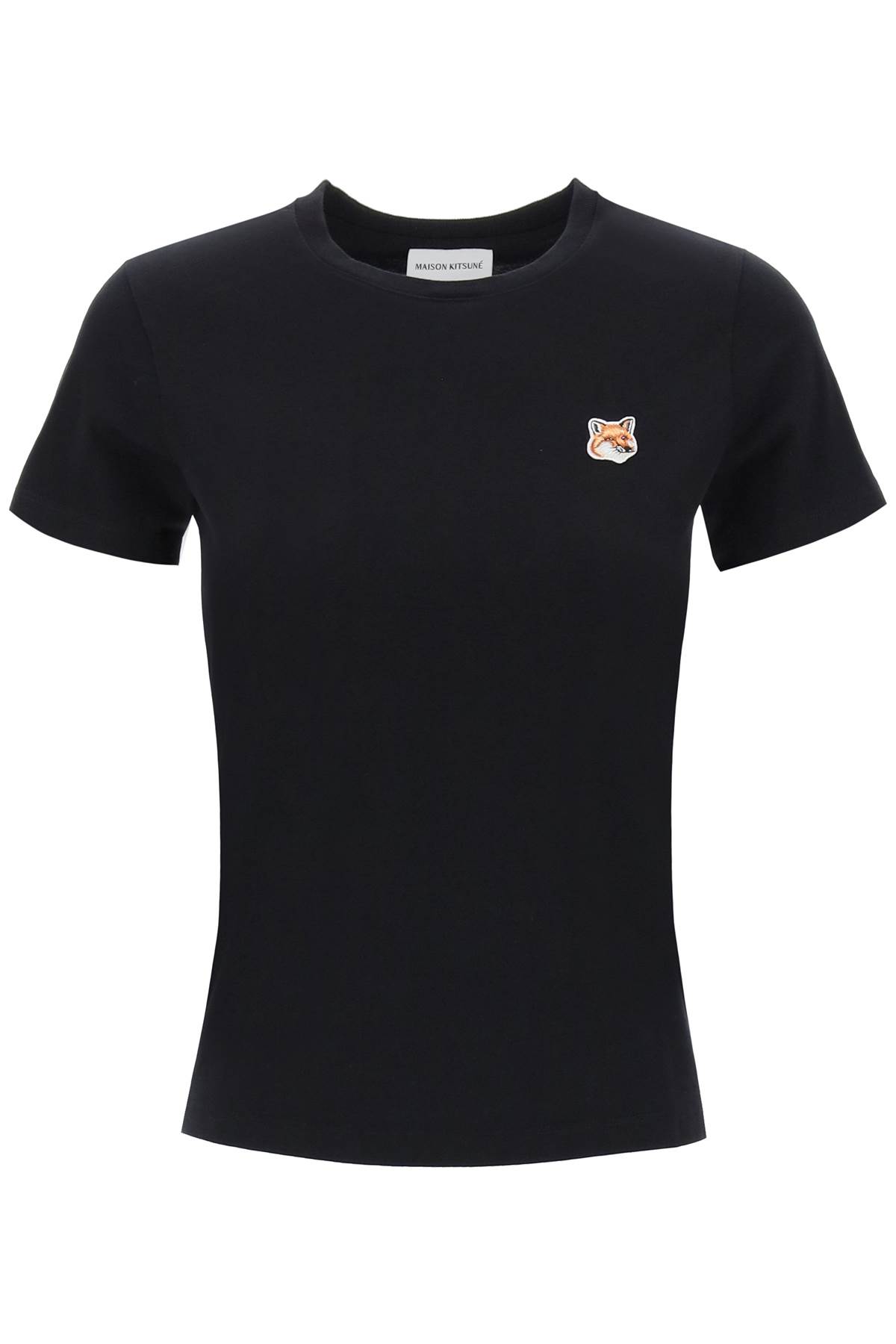 Shop Maison Kitsuné Fox Head Crew-neck T-shirt In Black (black)