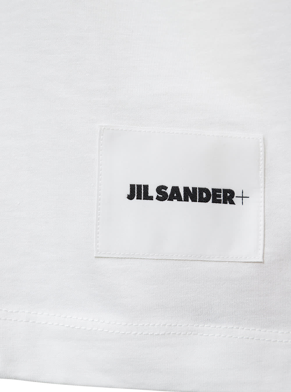 Shop Jil Sander White T-shirt Three-pack In Cotton With Logo Patch At The Bottom Man