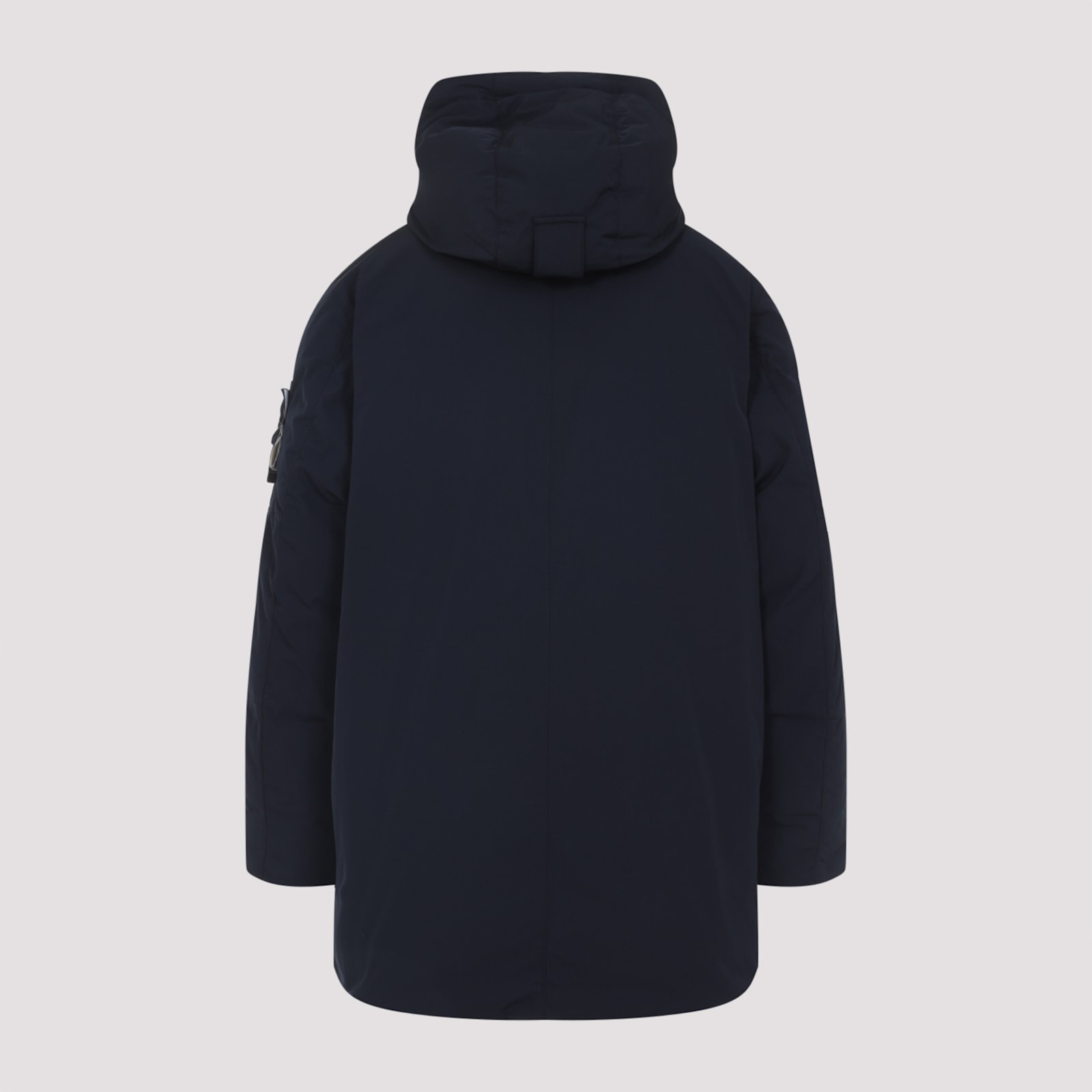 Stone Island Tech Fabric Hooded Parka In Black