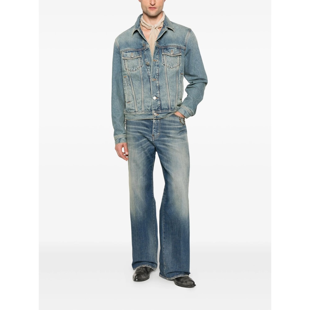 Jacob Cohen Buttoned Denim Jacket In Blue