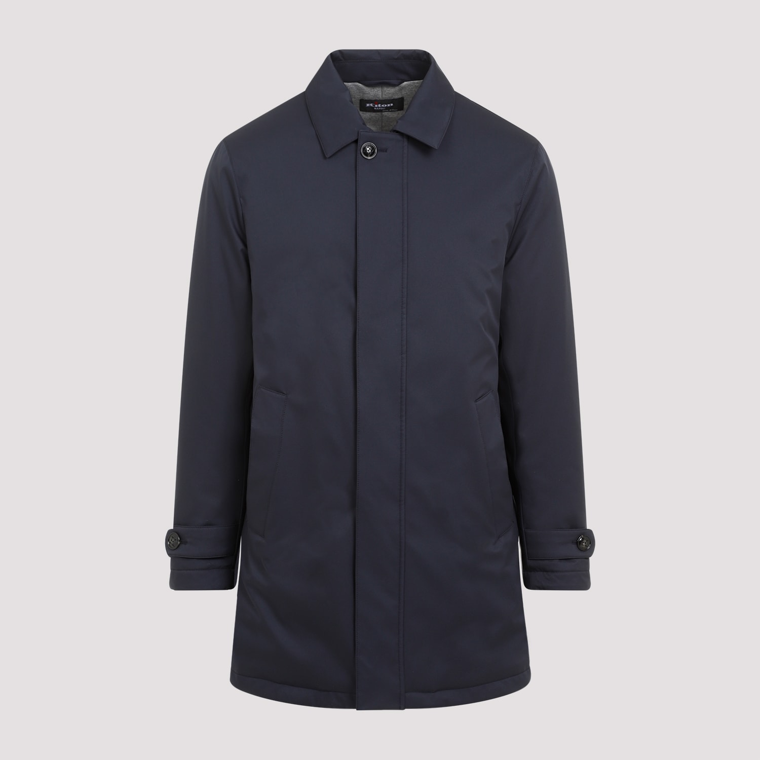 Shop Kiton Coat In Blu