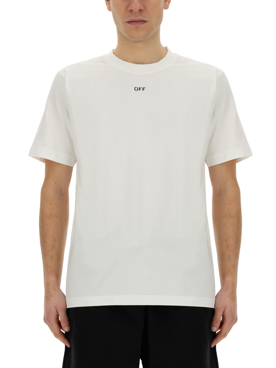 Shop Off-white T-shirt With Logo In White Blac