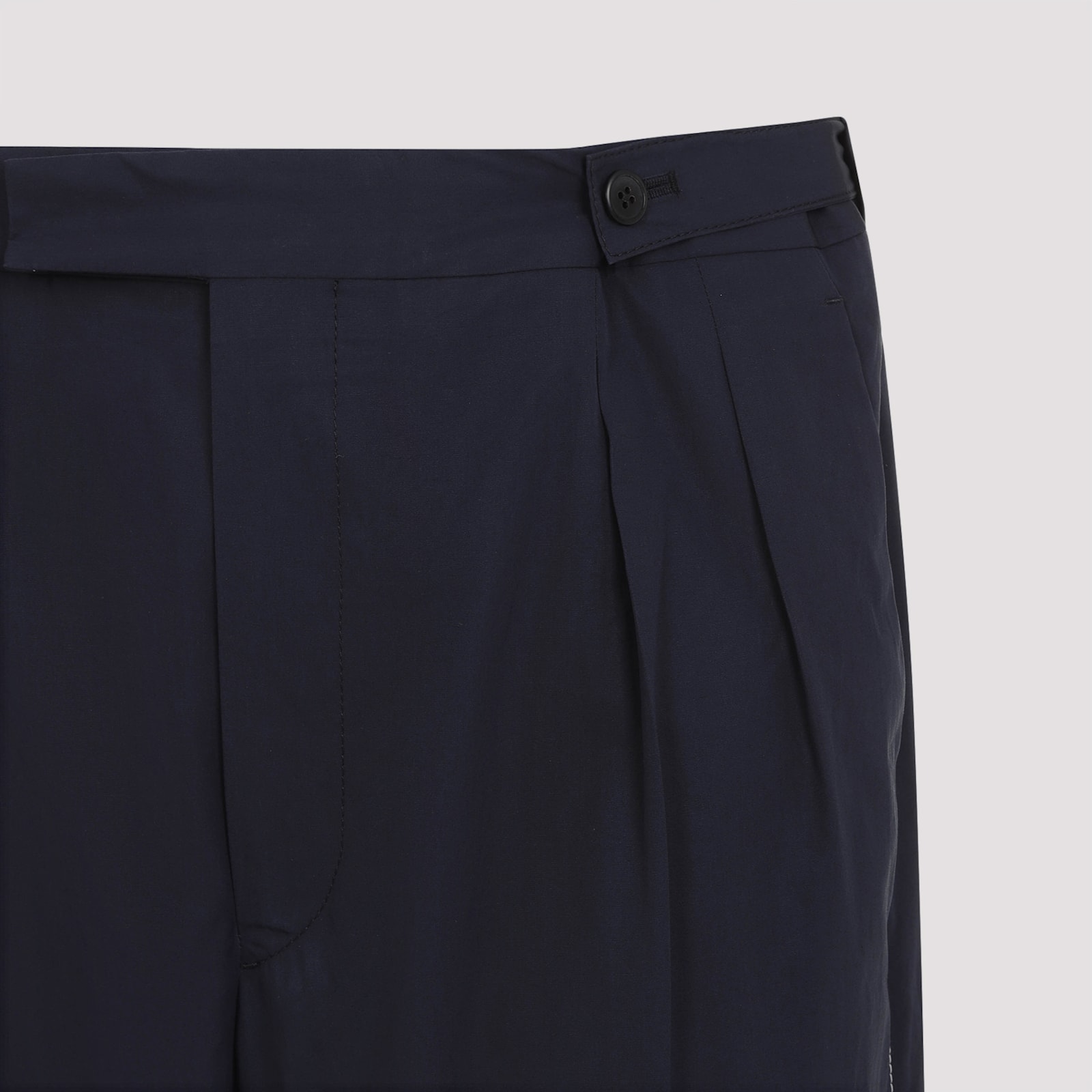 Prada Cotton Popeline Pants Button Detail In Svf Blu