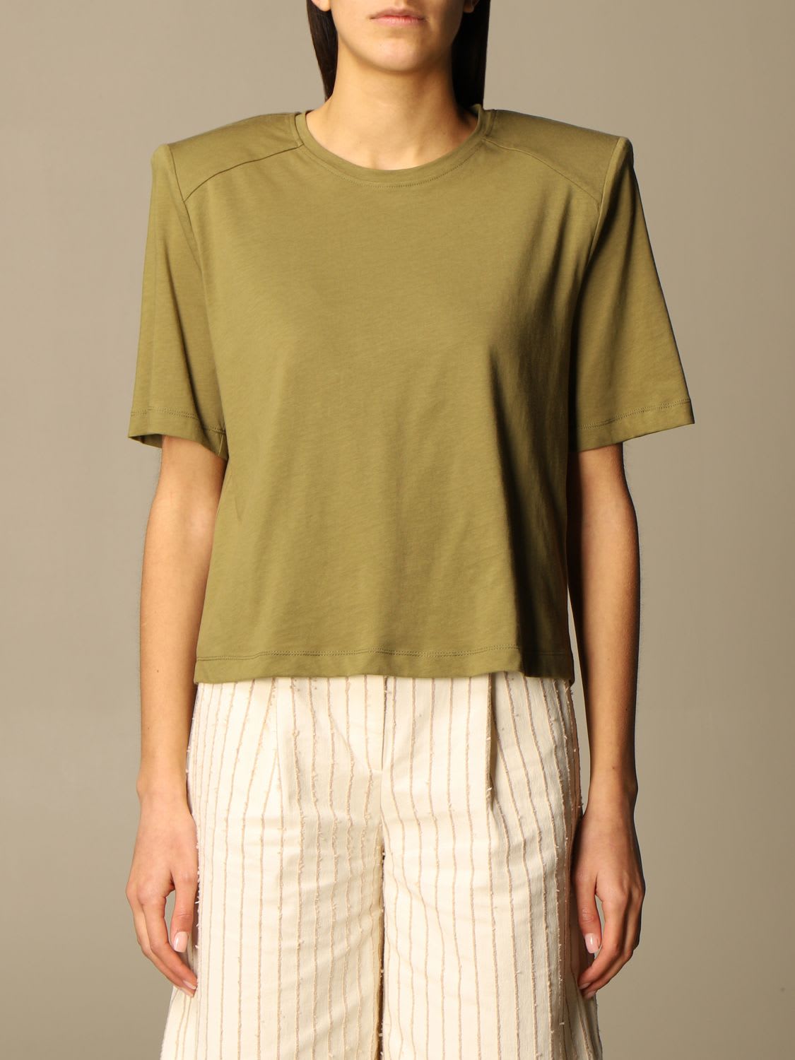 Federica Tosi T-shirt Federica Tosi Basic T-shirt With Padded Shoulder Straps
