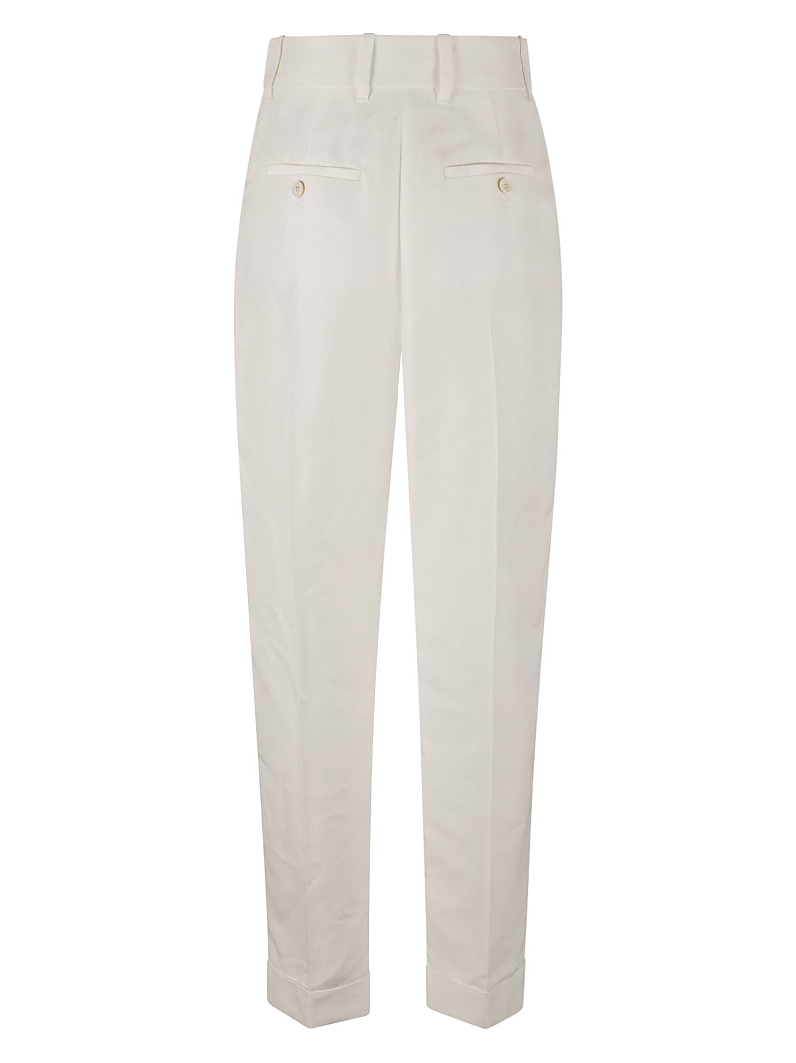 Shop Alexander Mcqueen Certified Cady Trousers In Optical White