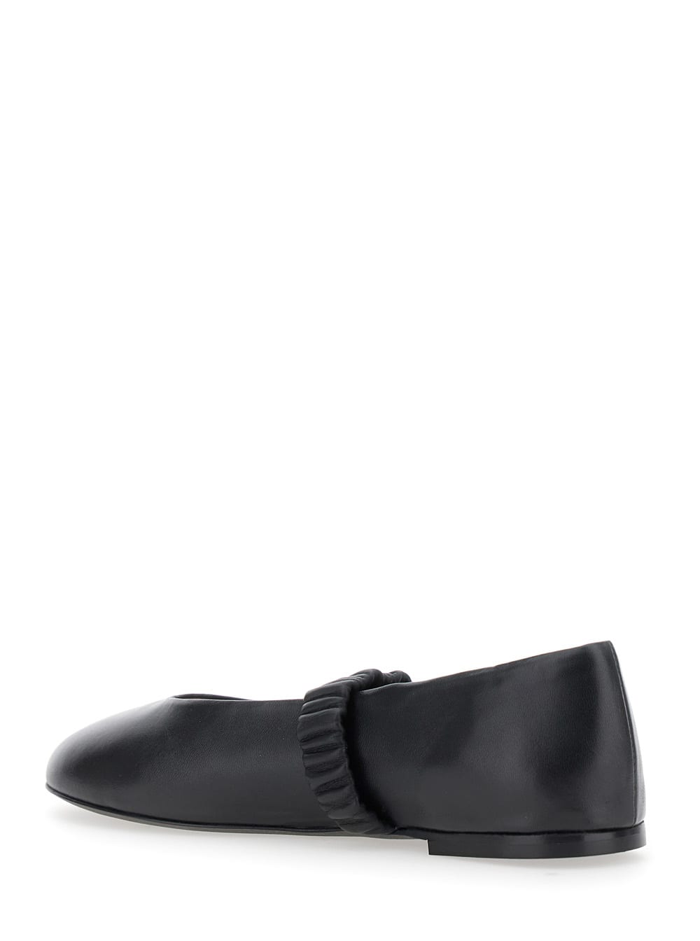 Pollini Pleated-band Ballerina Flats In Black