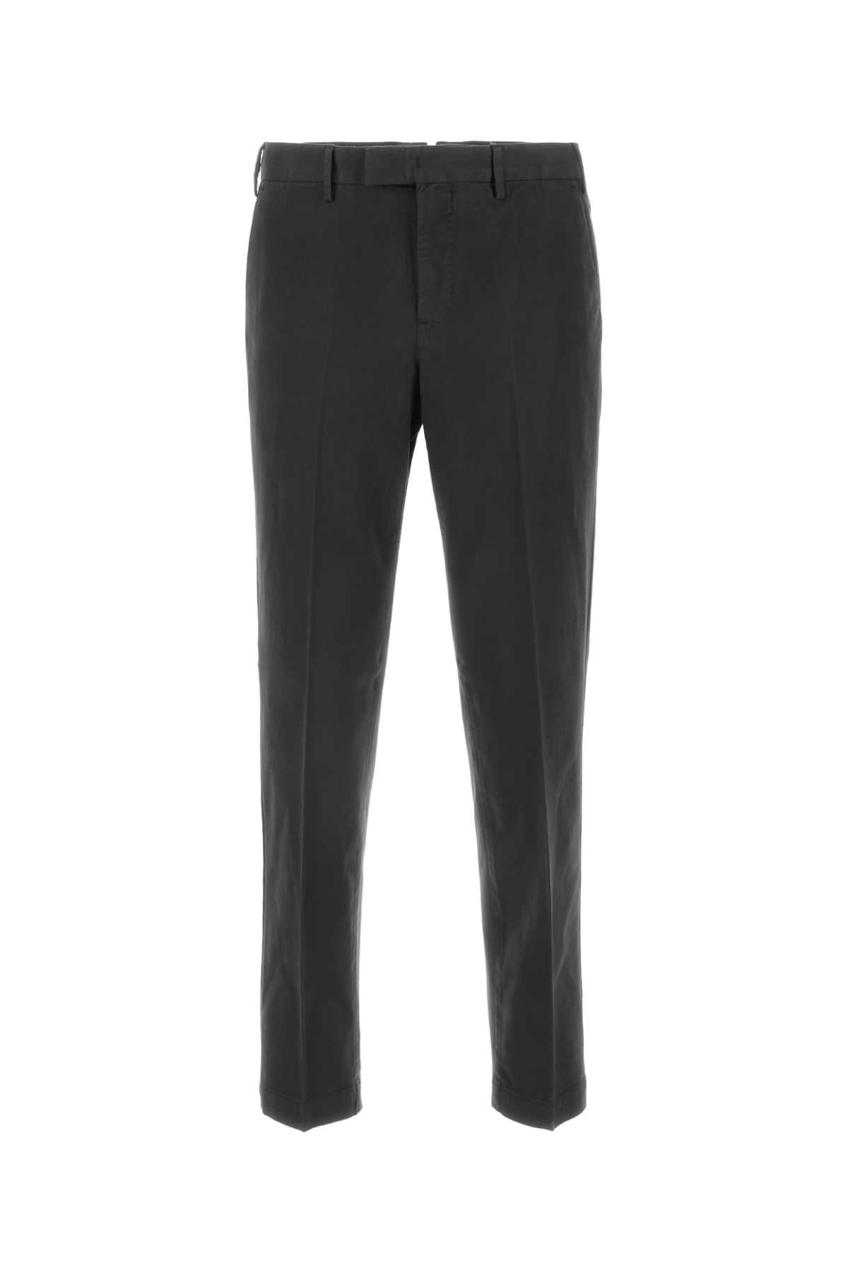 Shop Pt Torino Dark Grey Stretch Cotton Blend Pant In Antracite