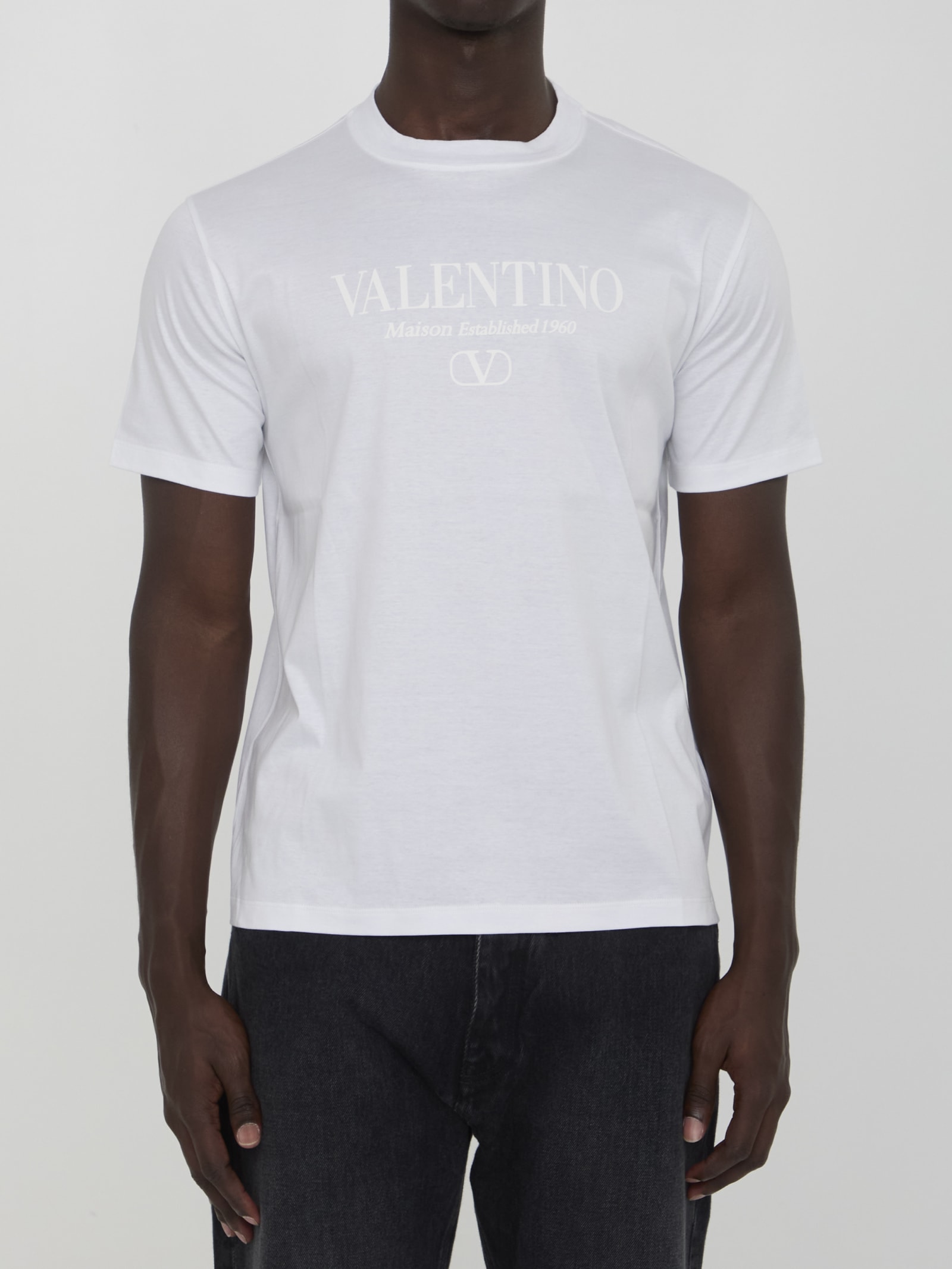 Shop Valentino T-shirt With  Print In White