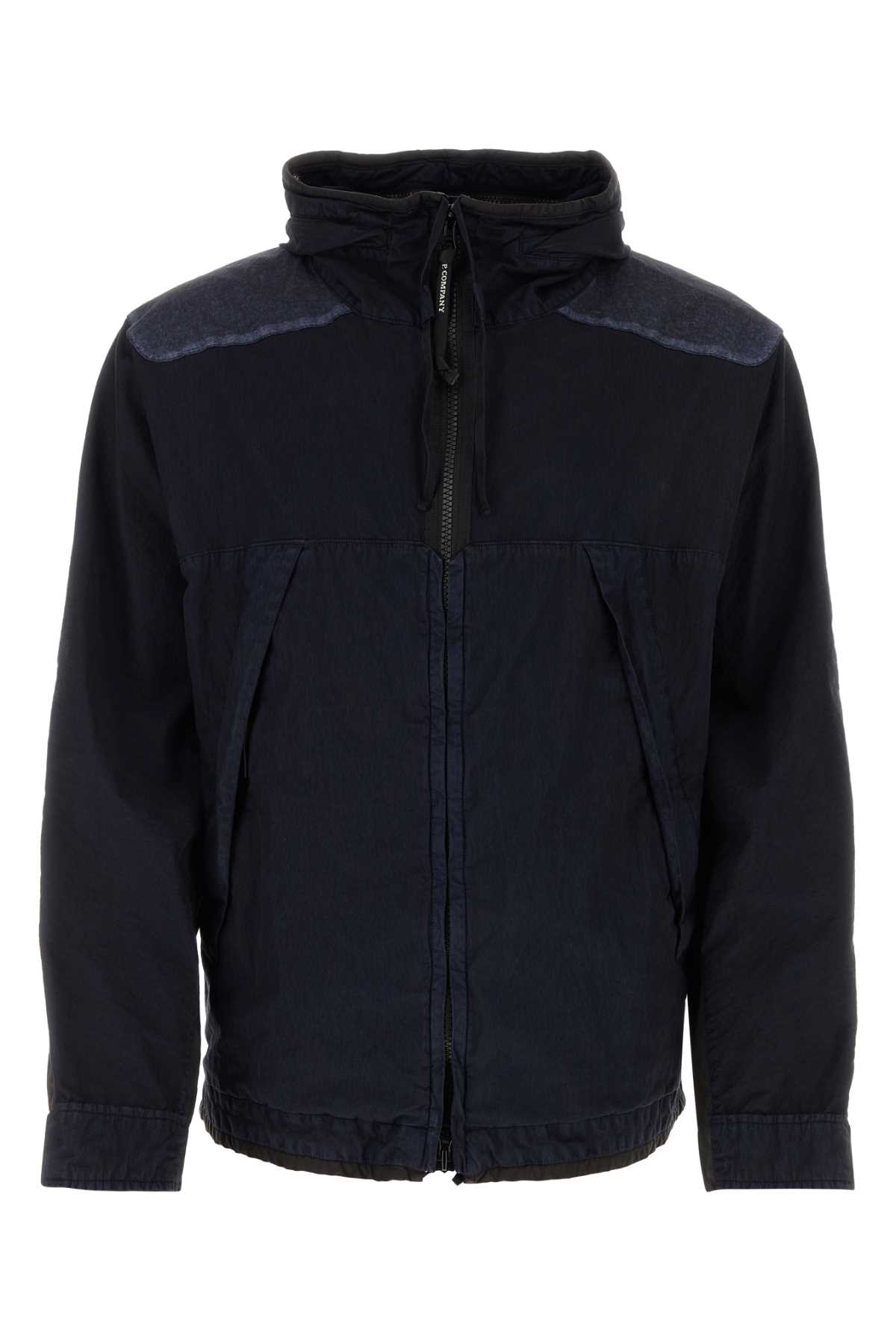 C.p. Company C.p.company Midnight Blue Cotton Blend Jacket In Totaleclipse