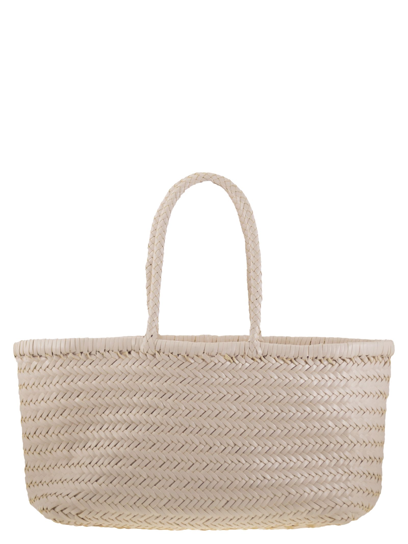 Dragon Diffusion Bamboo Triple Jump Big - Woven Leather Bag In Sand