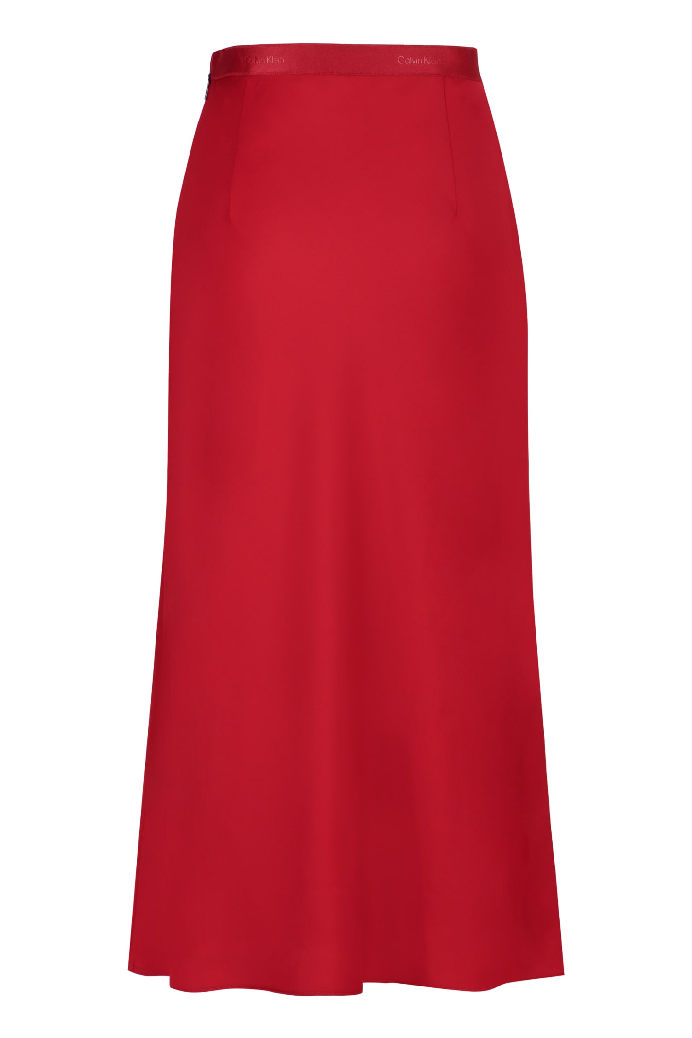 Shop Calvin Klein A-line Midi Skirt In Red