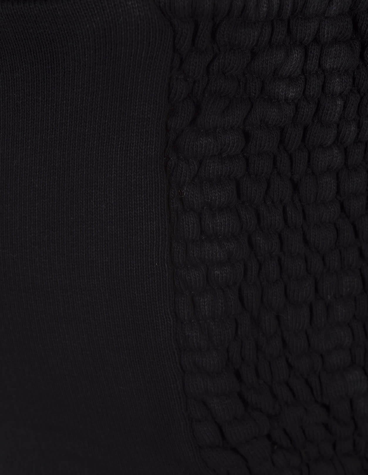 Barrow Smiley-face Jersey Fleece Cropped Top In Black