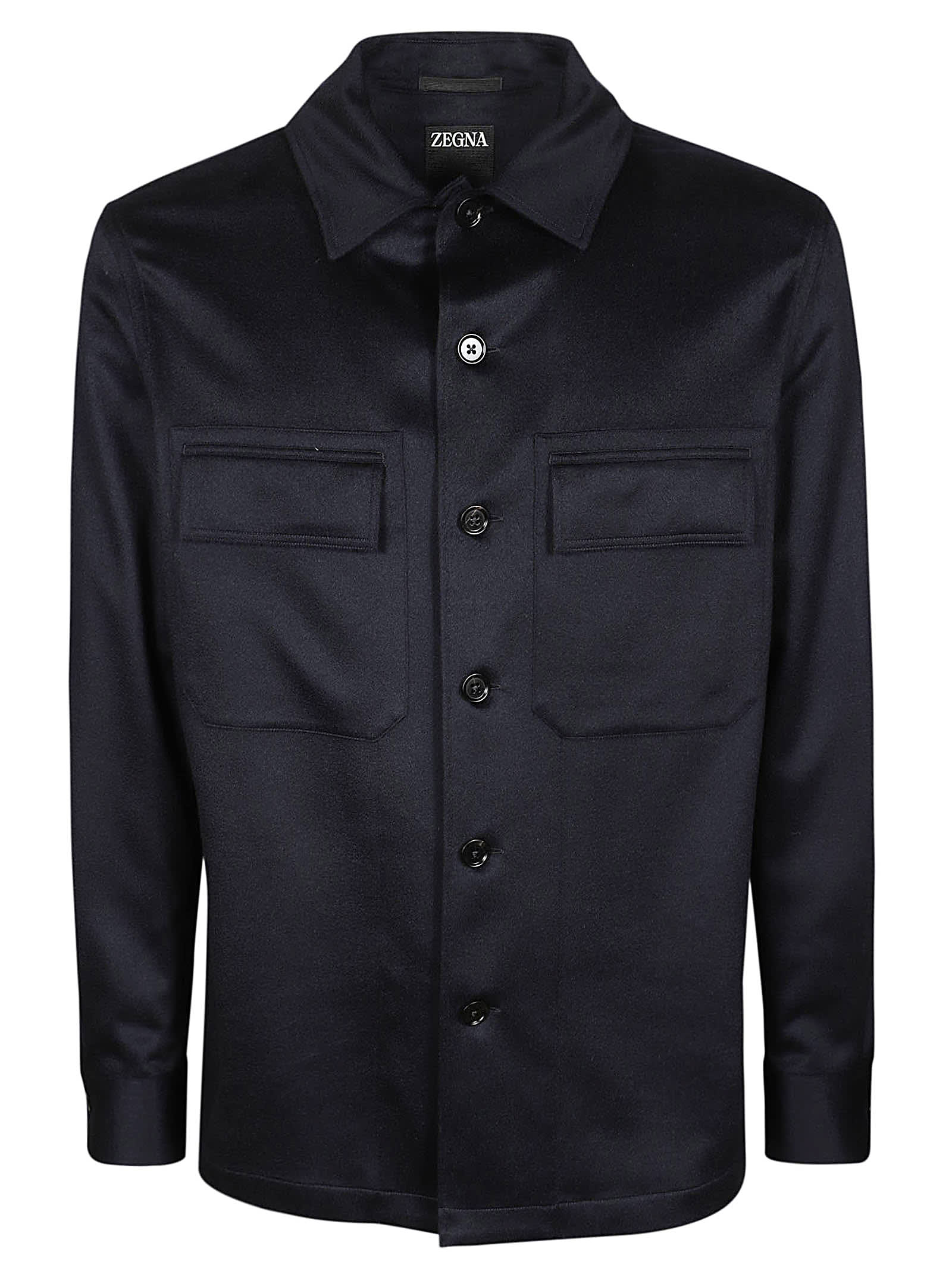 Shop Zegna Oasi Cashmere Overshirt In G Blu Navy