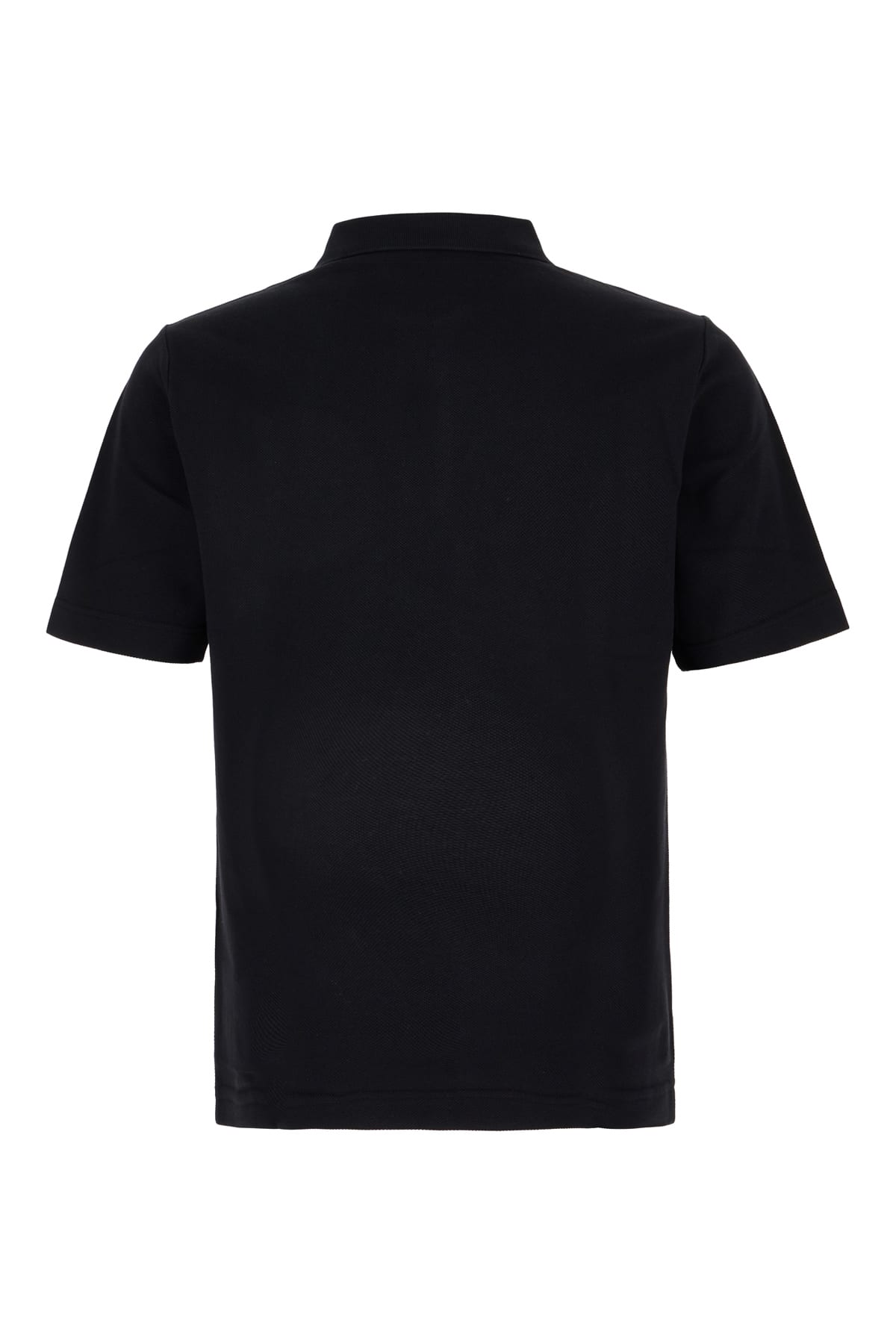 Shop Burberry Black Piquet Polo Shirt