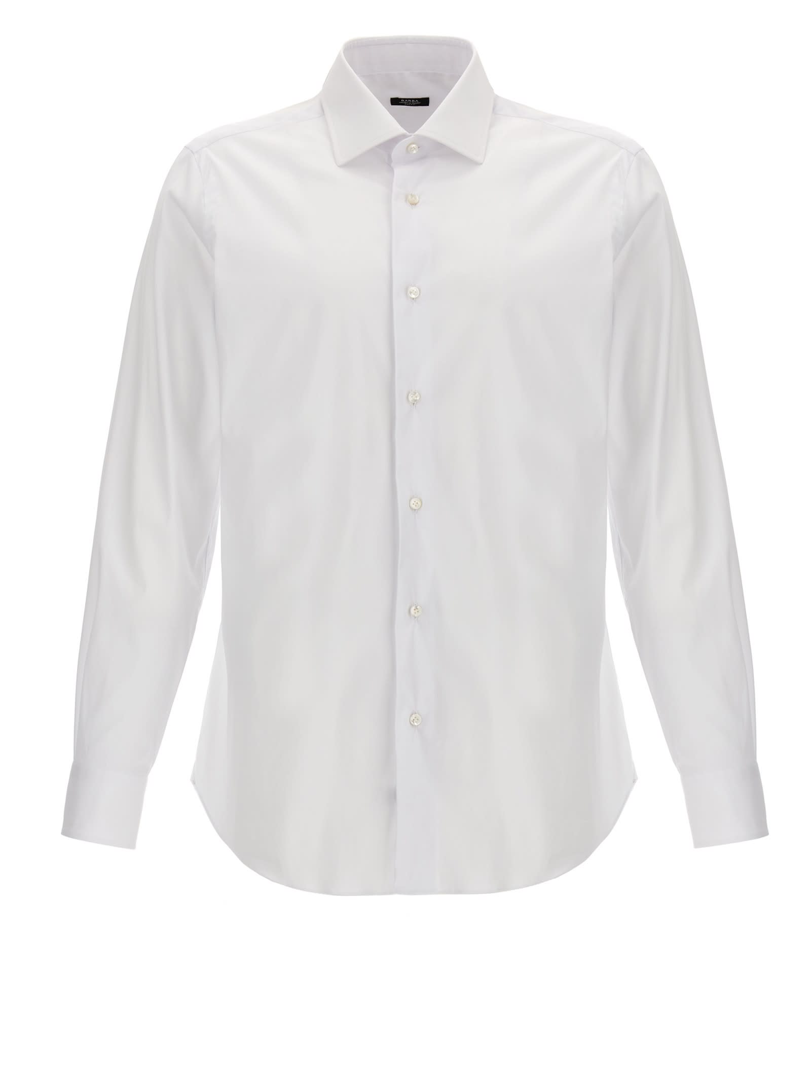 Shop Barba Napoli Poplin Shirt In White