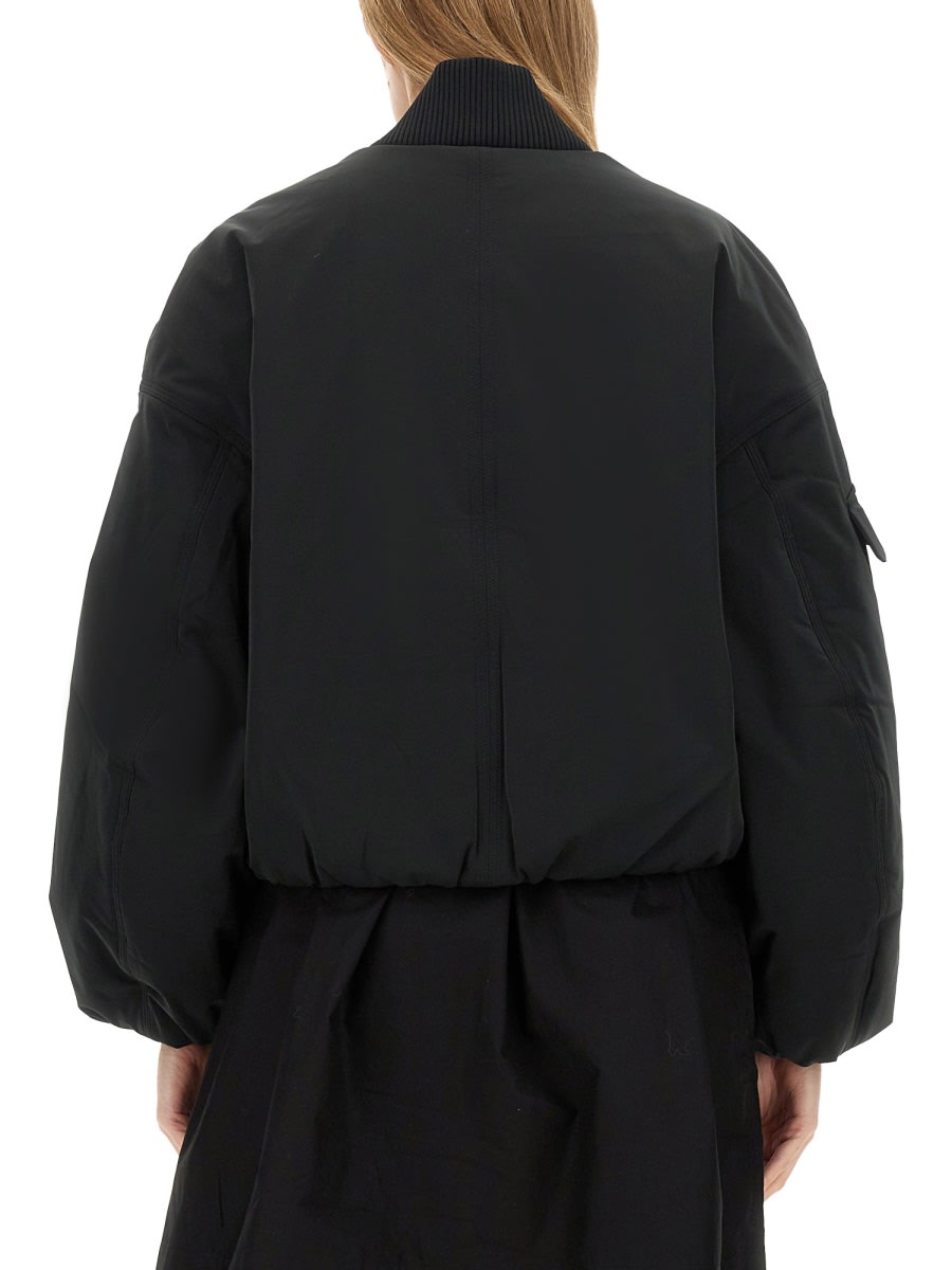 Shop Ganni Bomber Jacket In Black