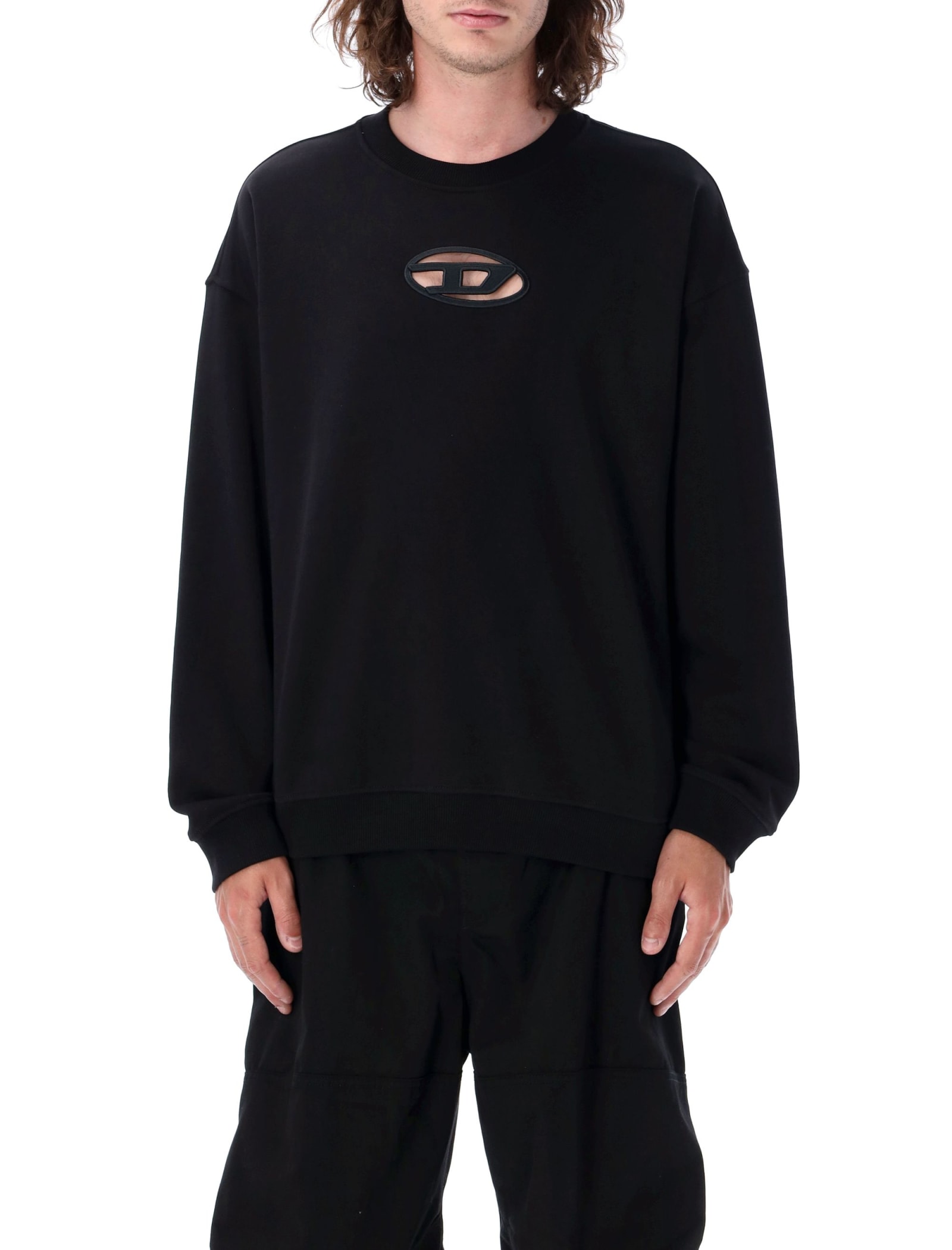 Shop Diesel S-boxt Crew-neck Sweatshirt In Black