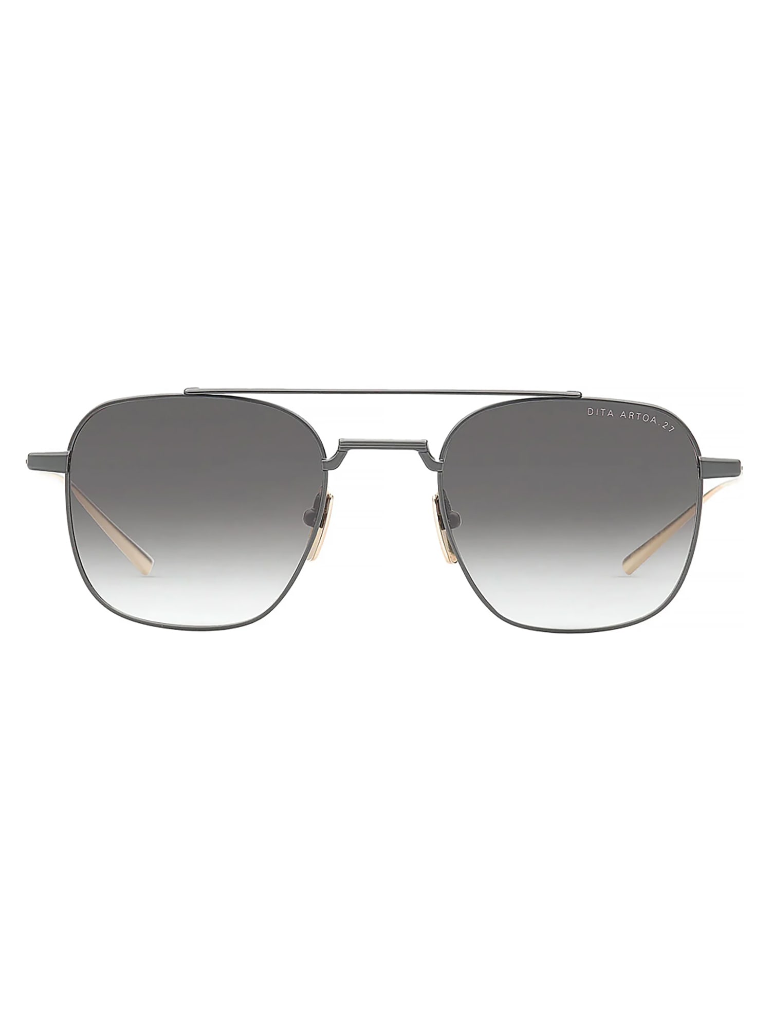 Shop Dita Dts163/a/02 Artoa.27 Sunglasses In Black Iron_white Gold
