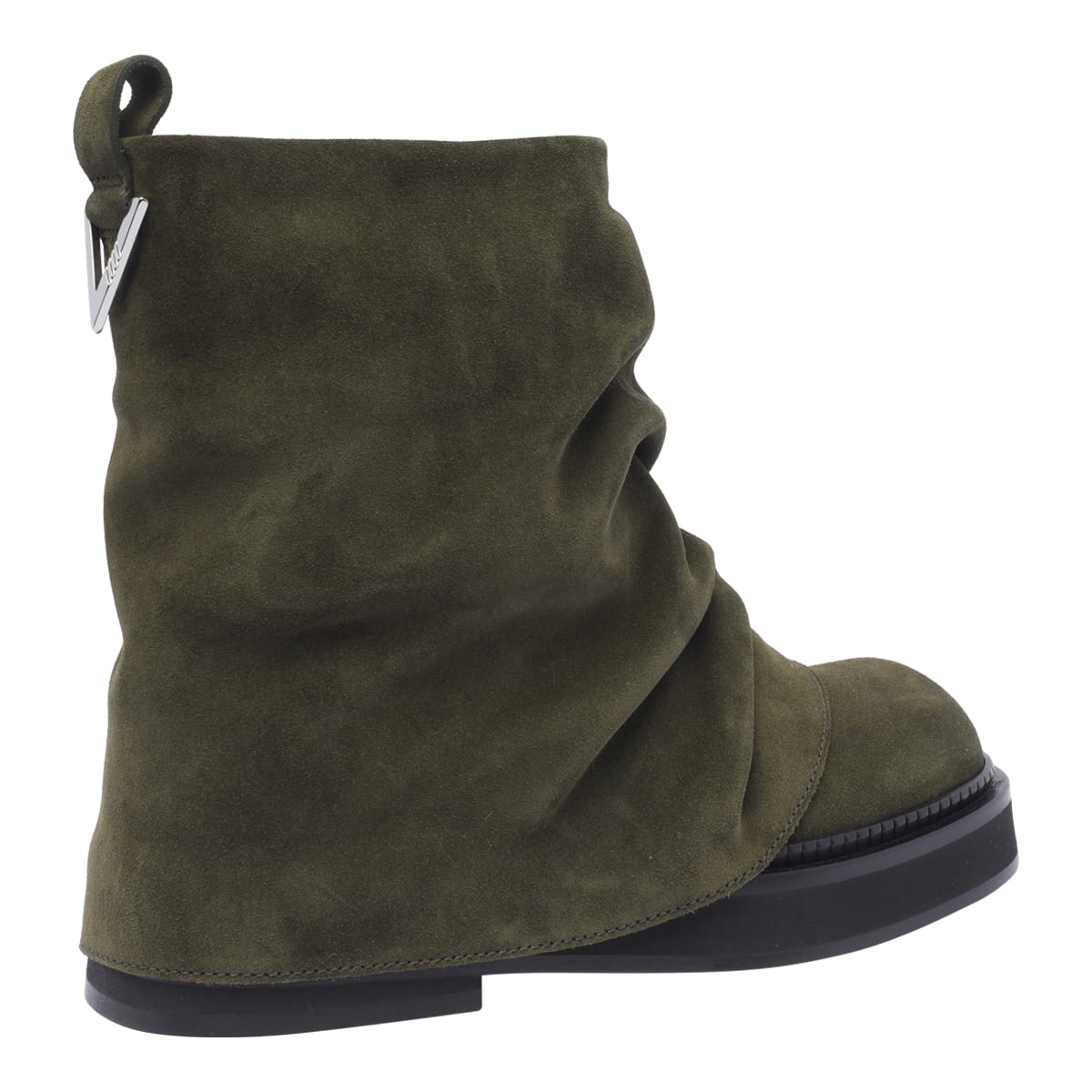 Attico Khaki Mini Robin Combat Boots In Green
