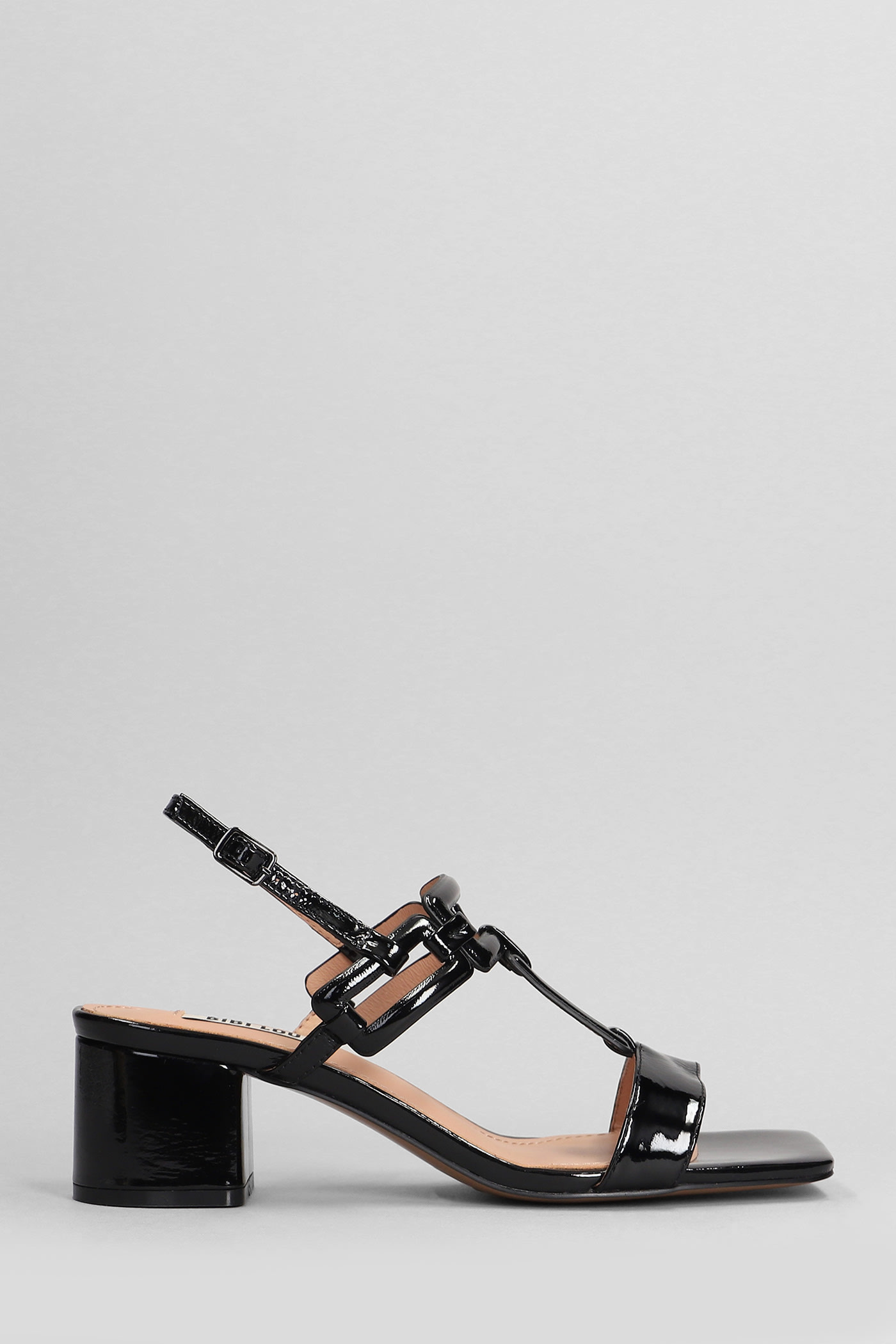 Shop Bibi Lou Zinnia 50 Sandals In Black Patent Leather