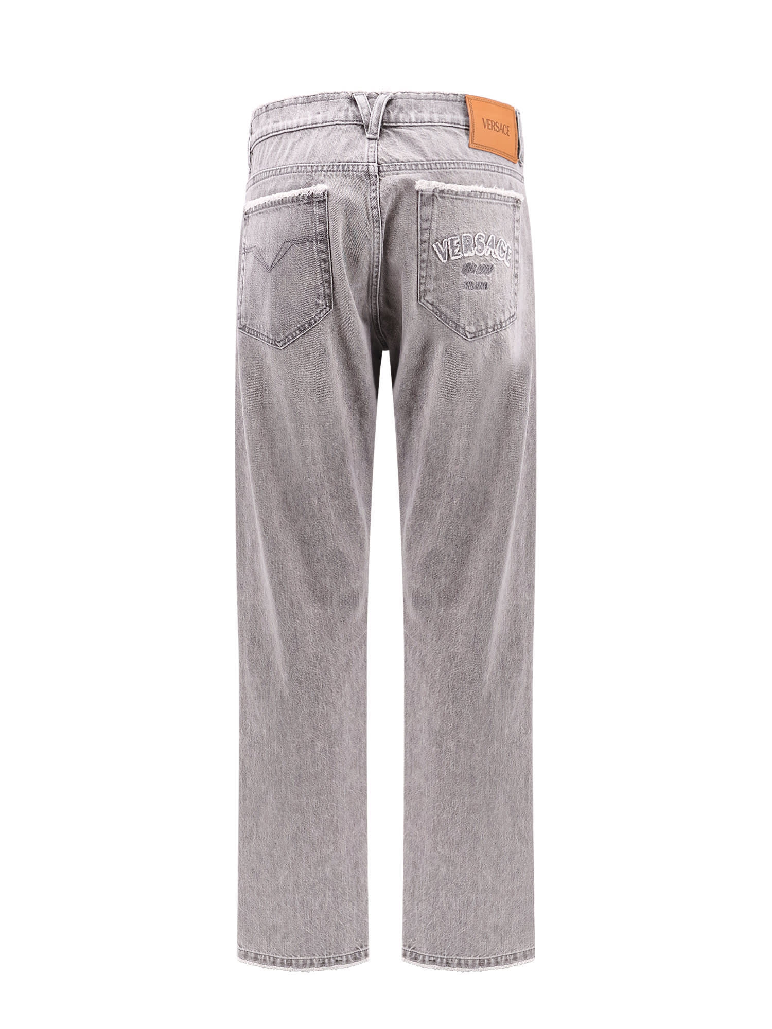 Versace Grey Denim Jeans In Grey
