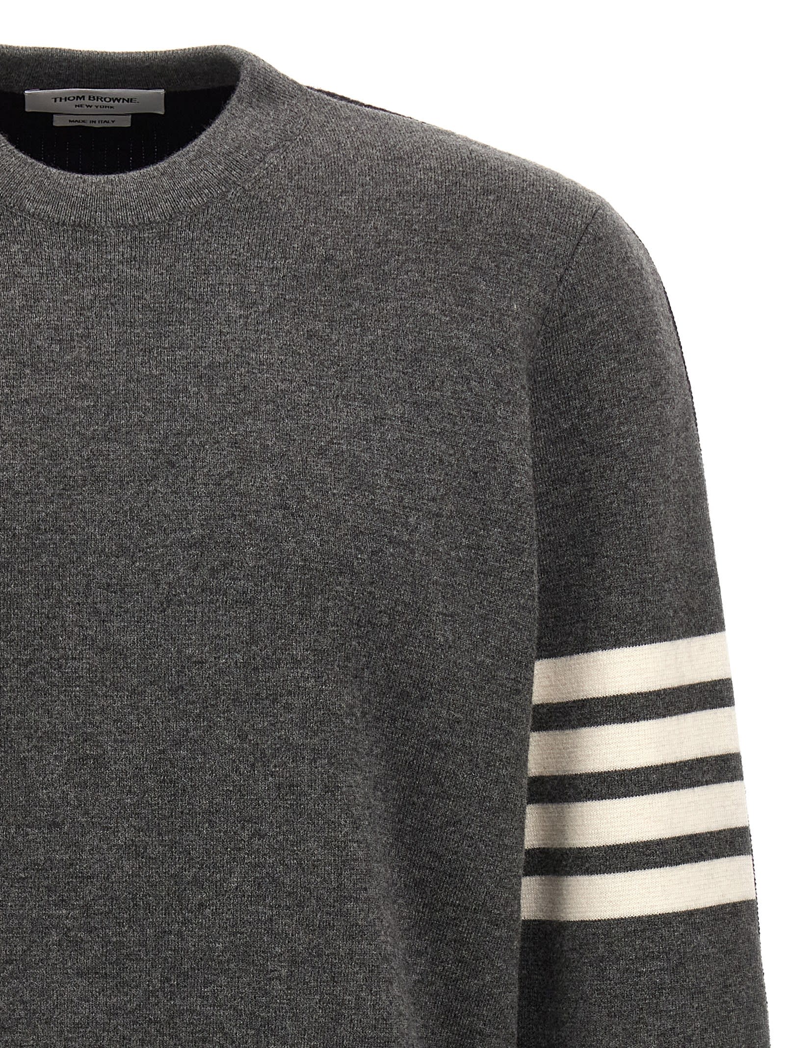 Shop Thom Browne 4 Bar Sweater In Grey