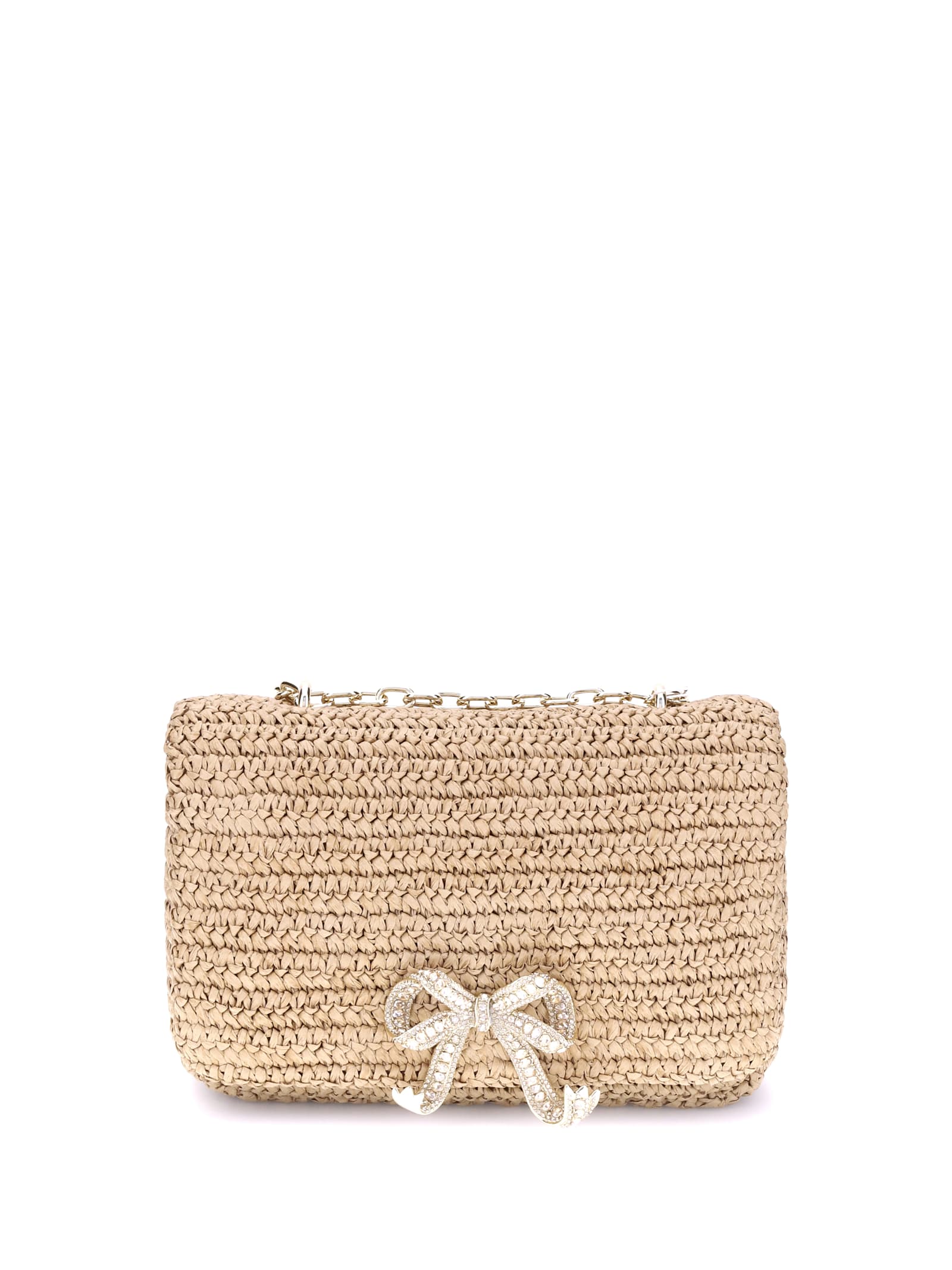 Self-portrait Raffia Shoulder Bag