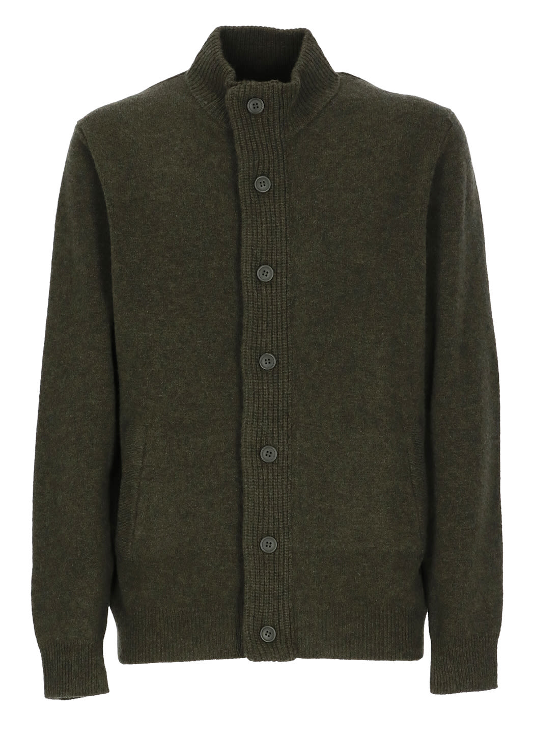 Barbour Sweater High Neck Elbow Patches In Green