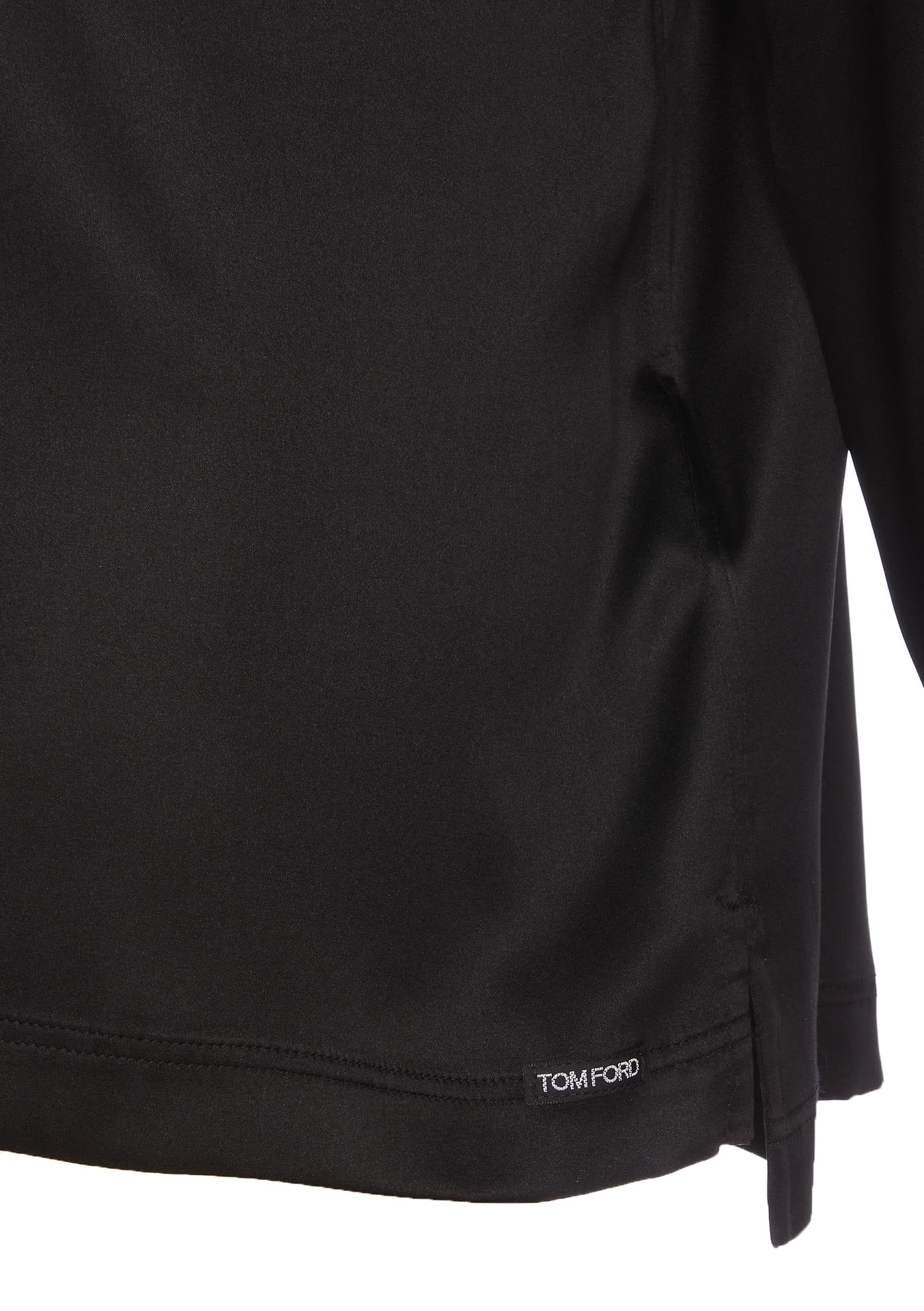 Shop Tom Ford Satin Pajama Shirt In Black