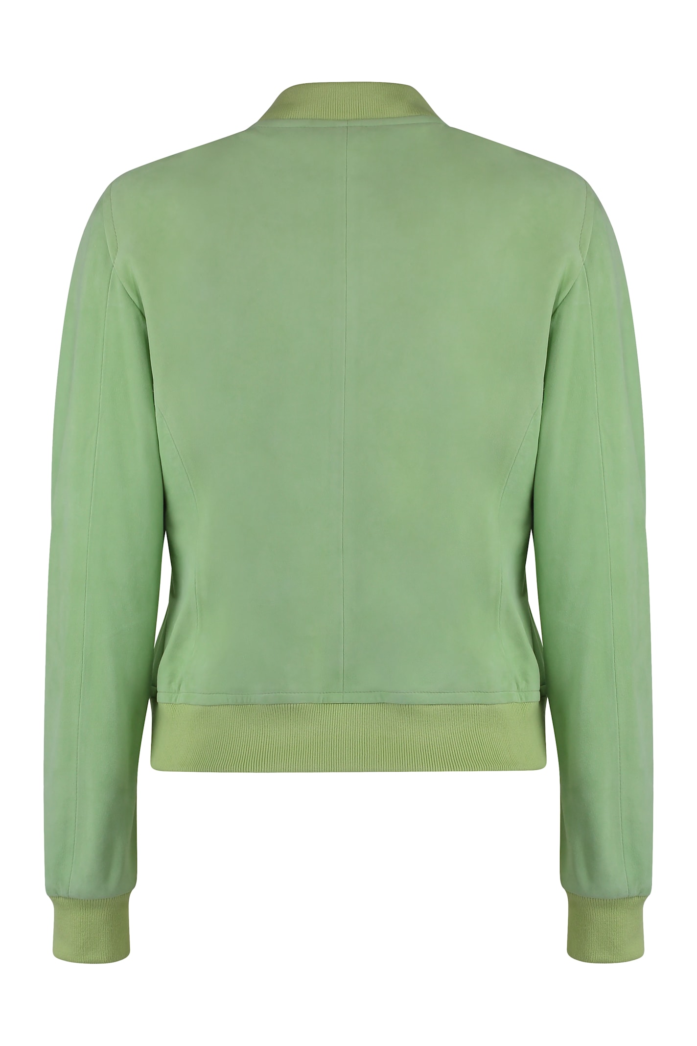 Moorer Double-zip Suede Bomber Jacket In Green