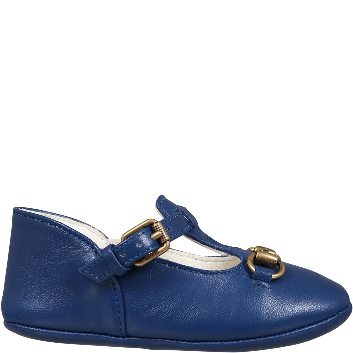 Gucci Blue Ballet Flats For Babykids With Clamp