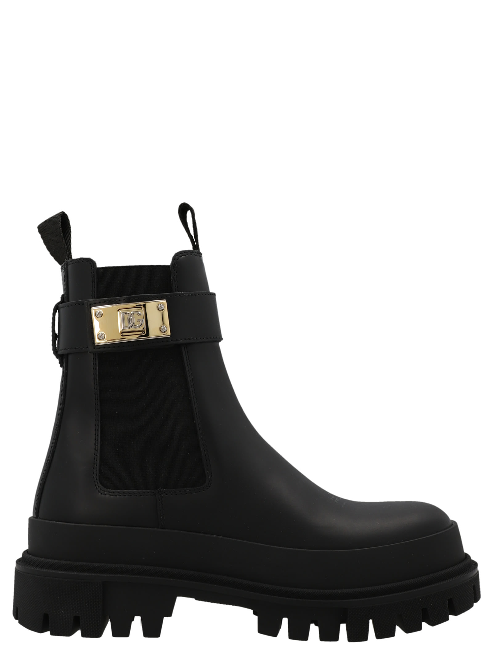 Dolce & Gabbana Logo Strap Ankle Boots