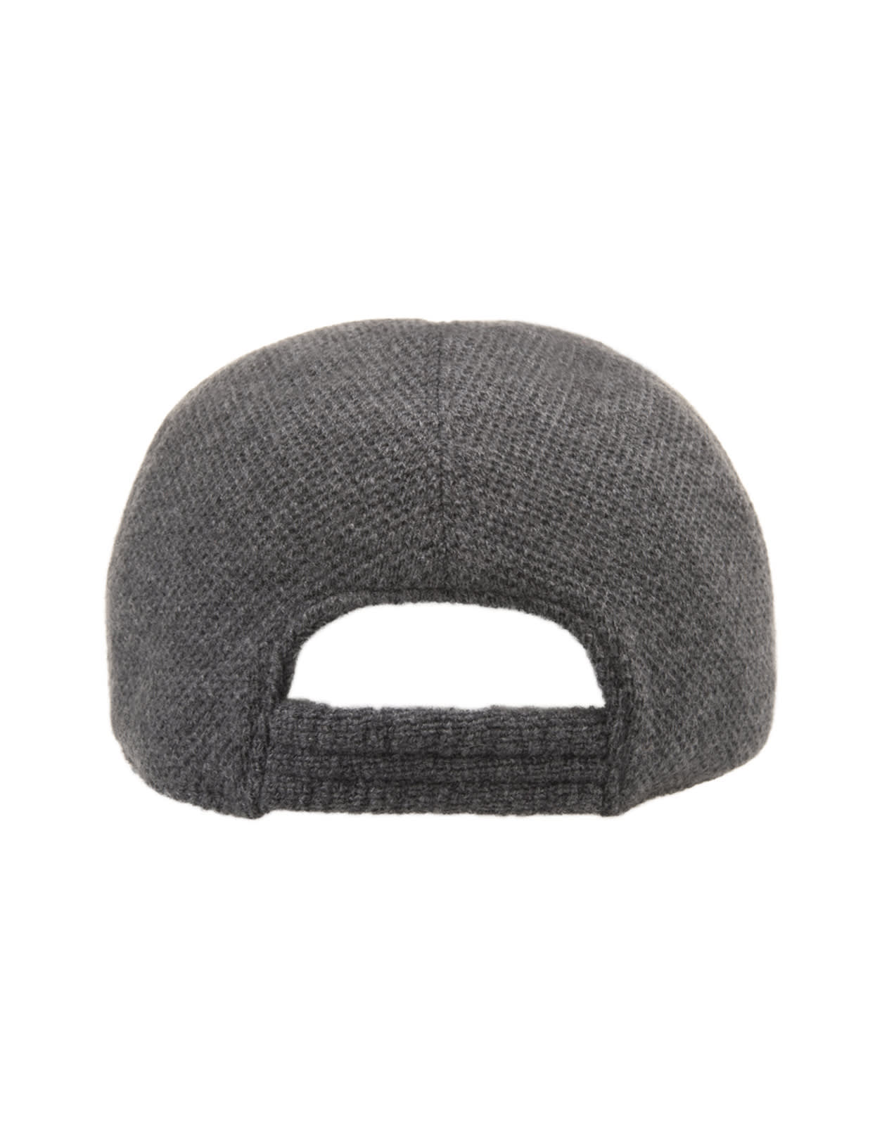 Shop Kiton Grey Cashmere Baseball Hat With Logo