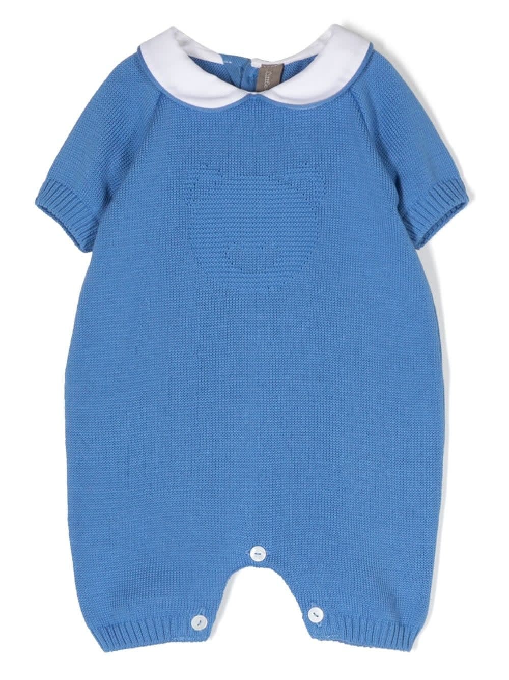 Little Bear Babies' Onesie With Embroidery In Light Blue