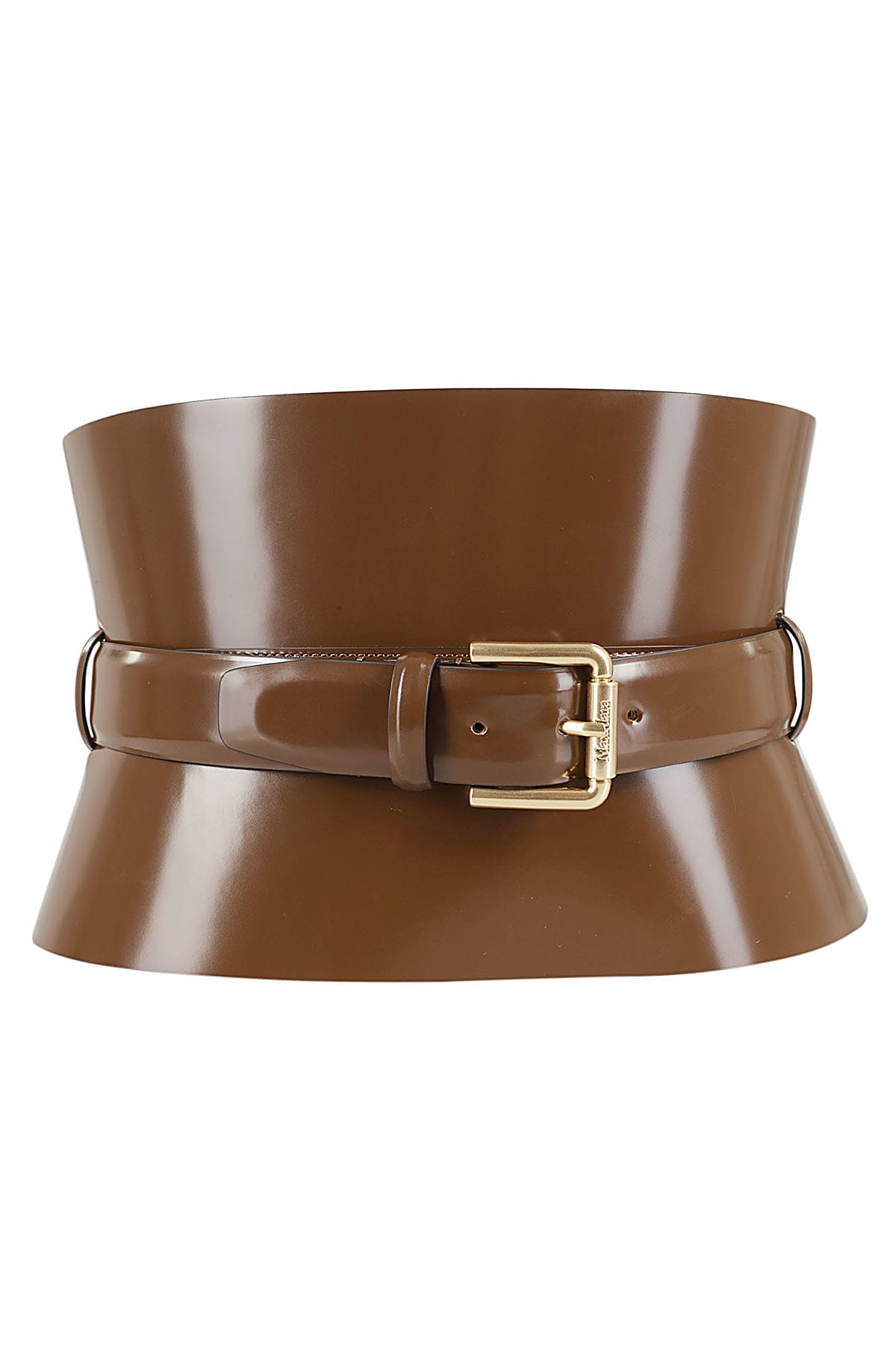 Monogram Leather Belt in Brown - Max Mara