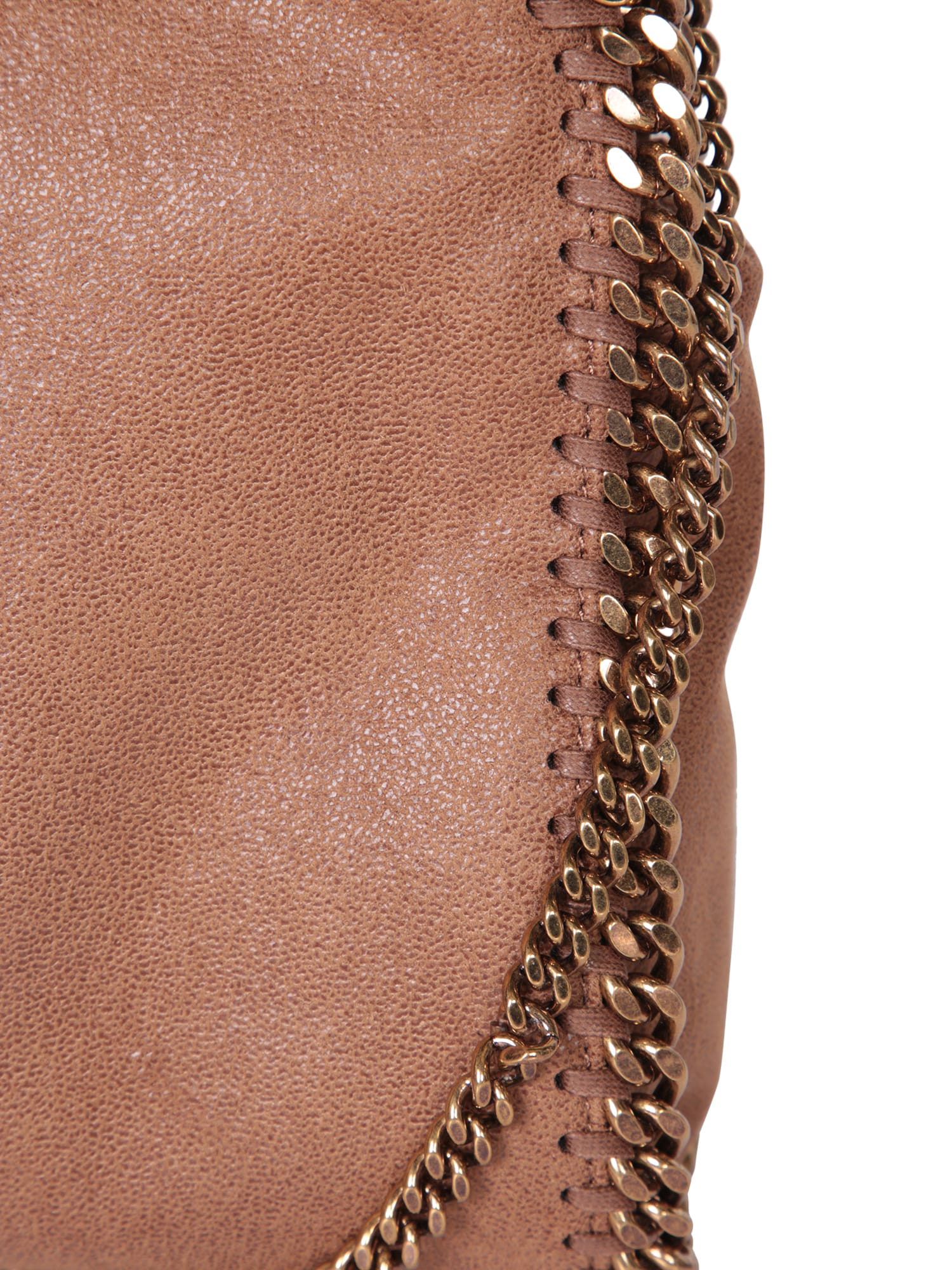 Shop Stella Mccartney Falabella Mini Pecan Gold Bag In Blue