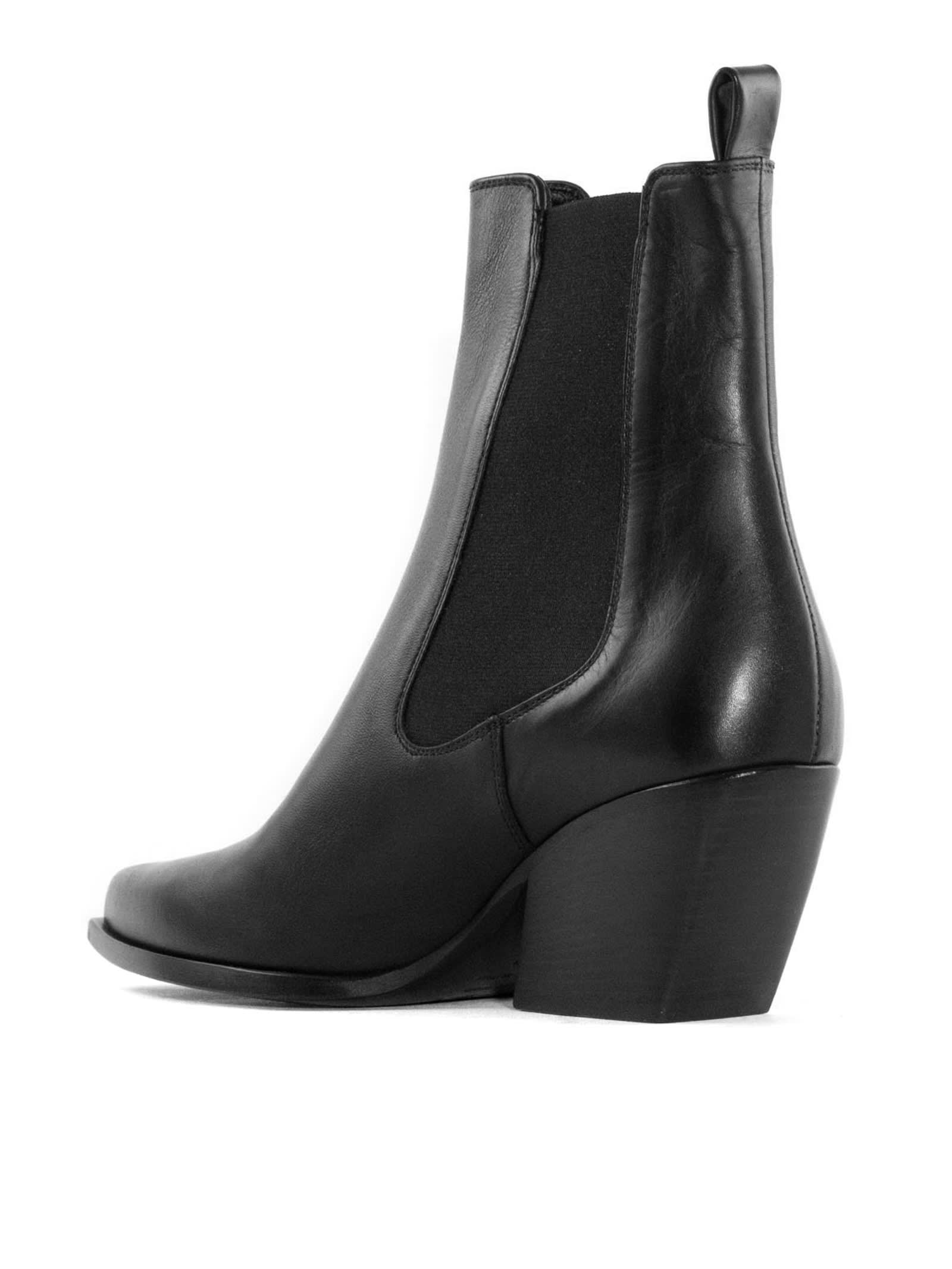 Shop Elena Iachi Black Beatles Texan Ankle Boot