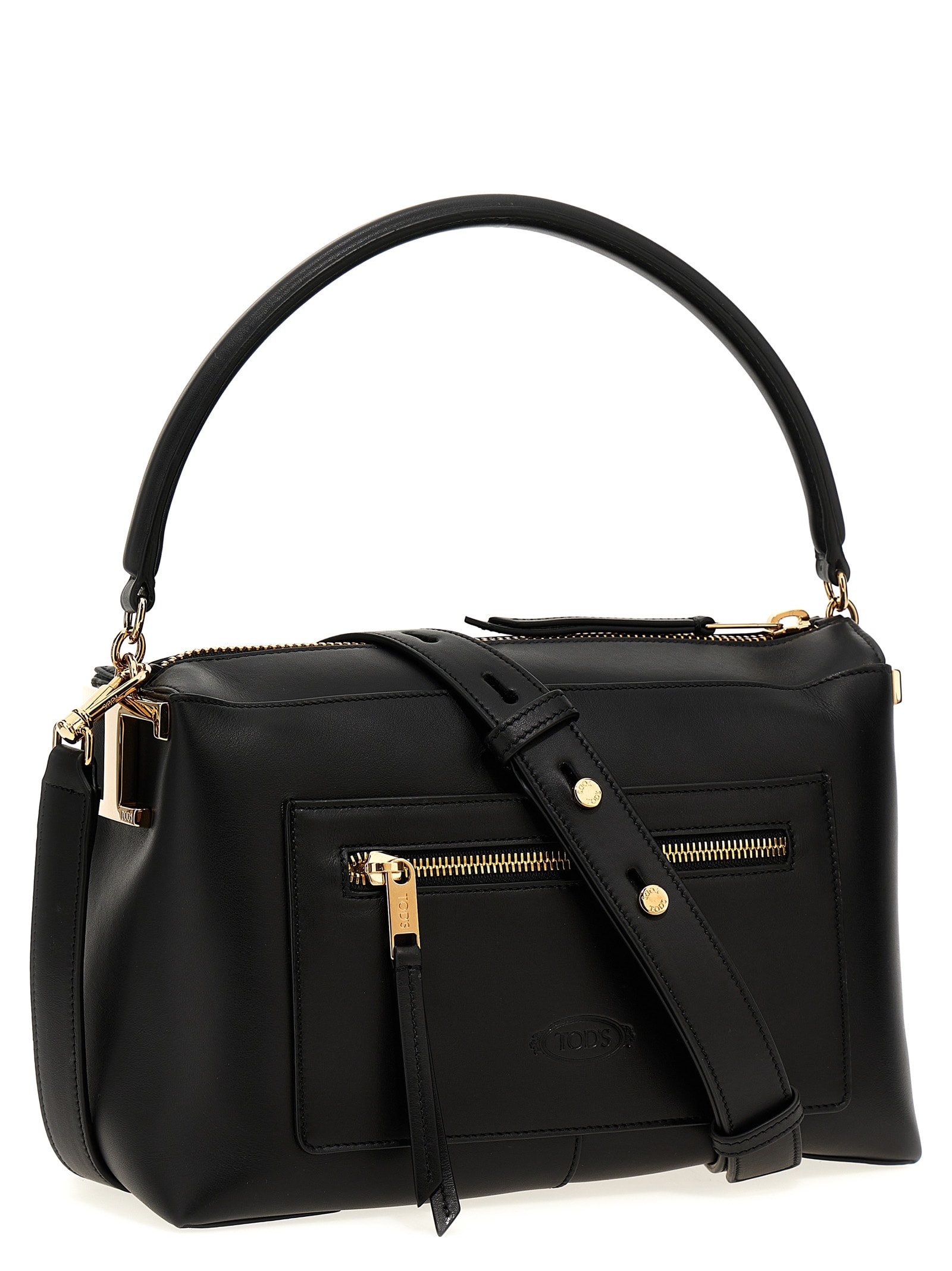 Shop Tod's Bauletto Handbag In Nero
