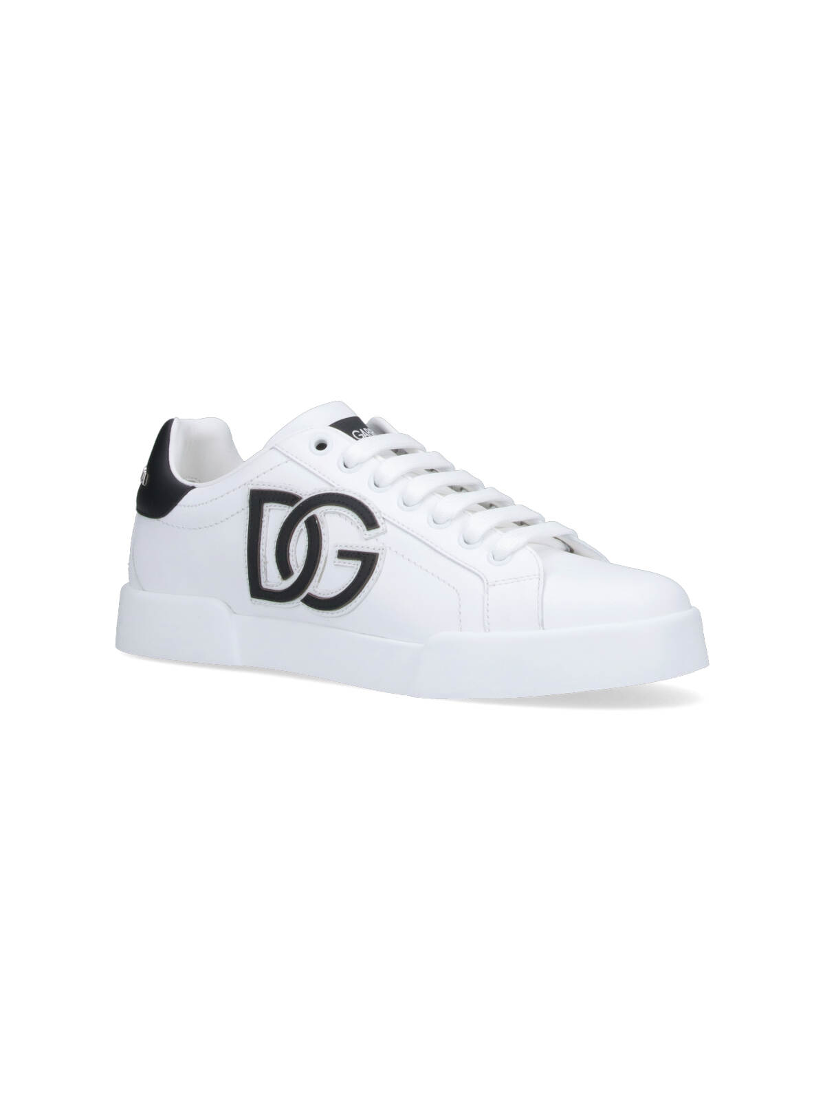 Dolce & Gabbana Dg Logo Patch Leather Sneaker In White