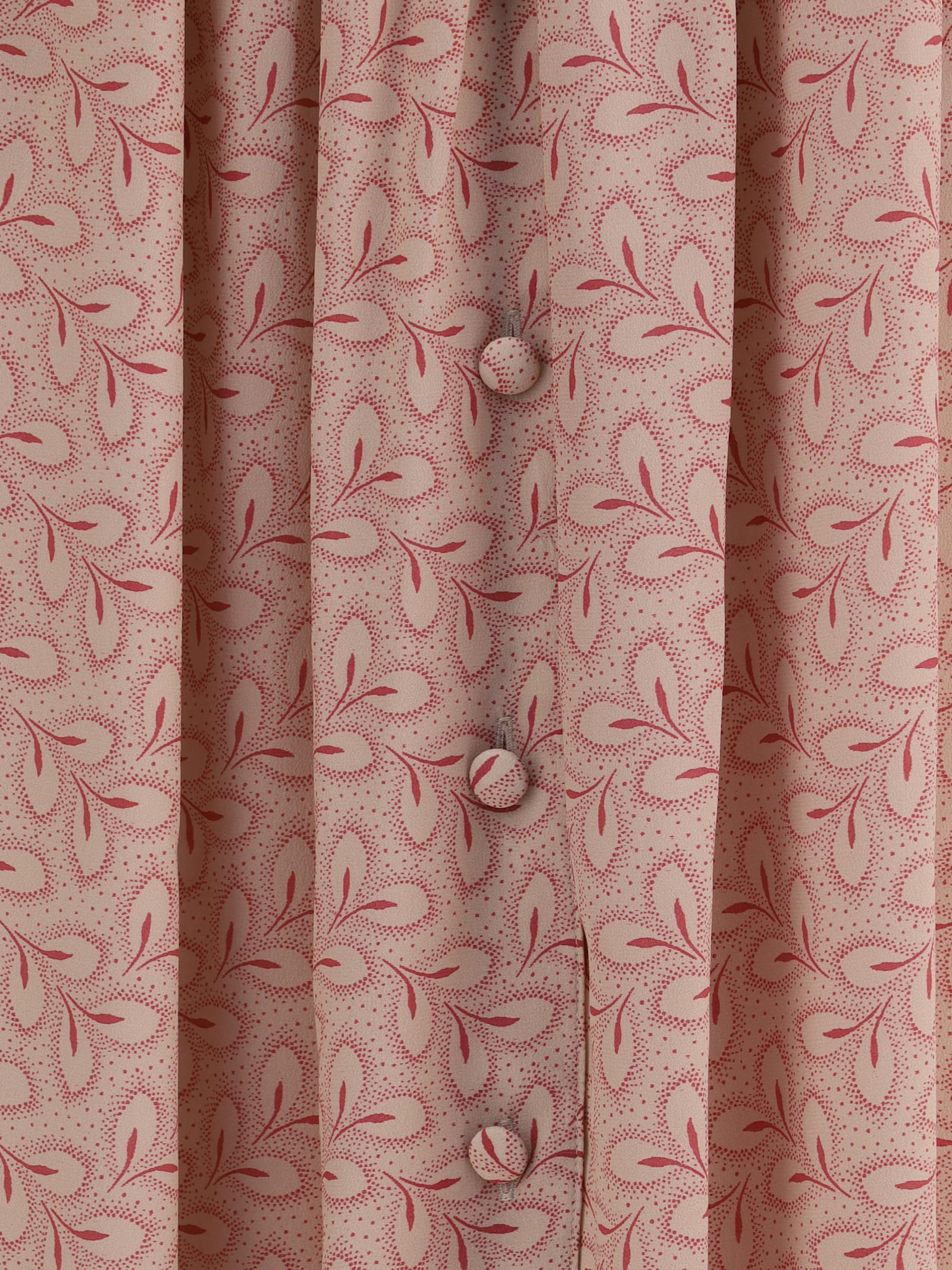 Kristina Ti Foliage-print Button-front Midi Skirt In Brown