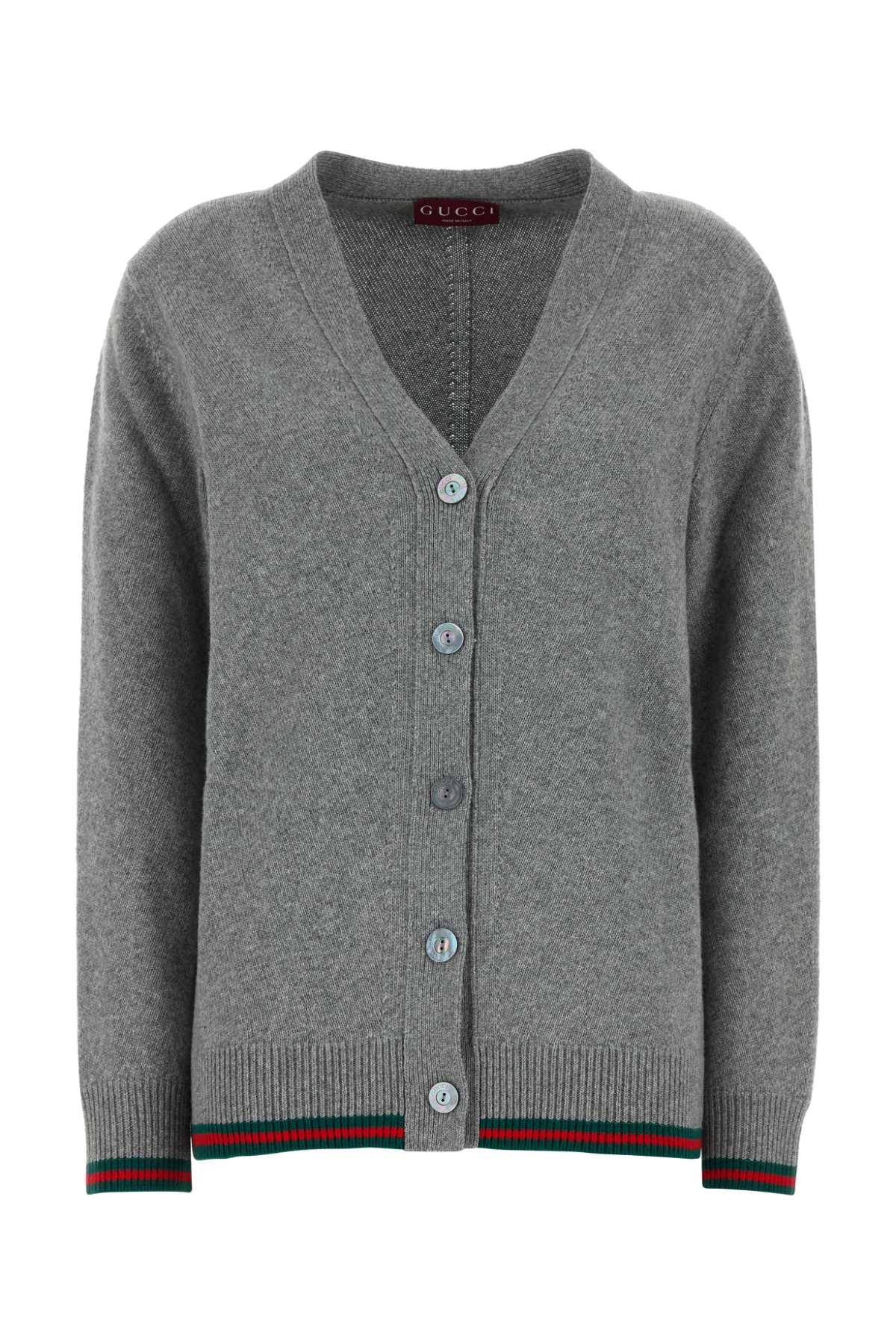 Grey Wool Blend Cardigan