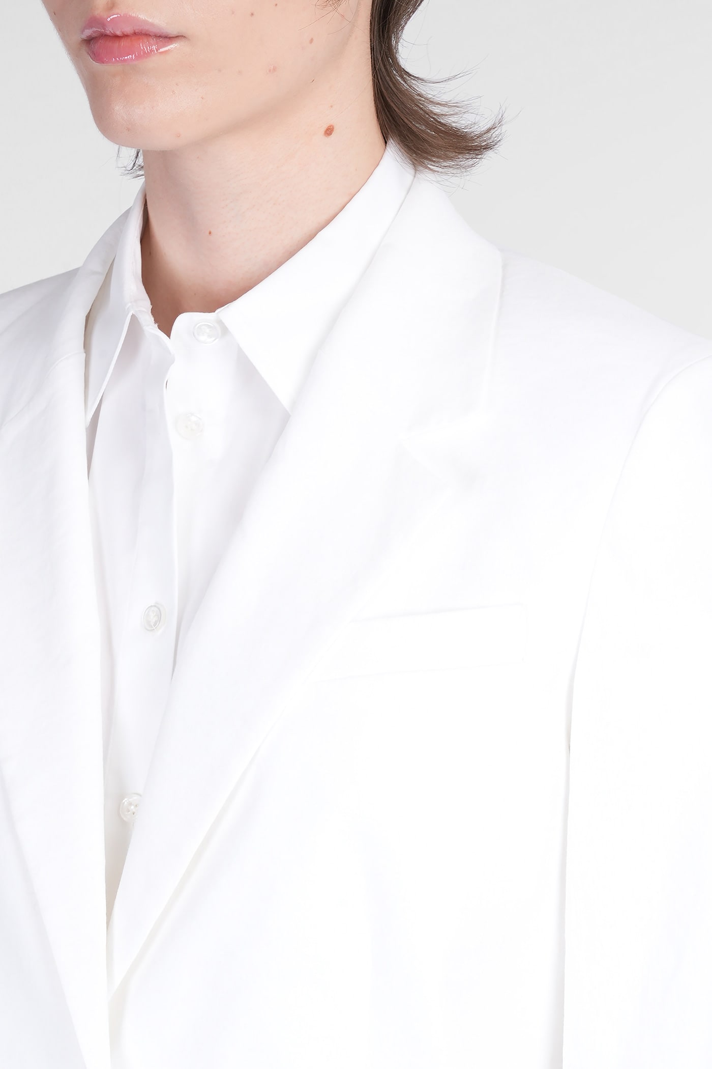 Theory Blazer In White Linen
